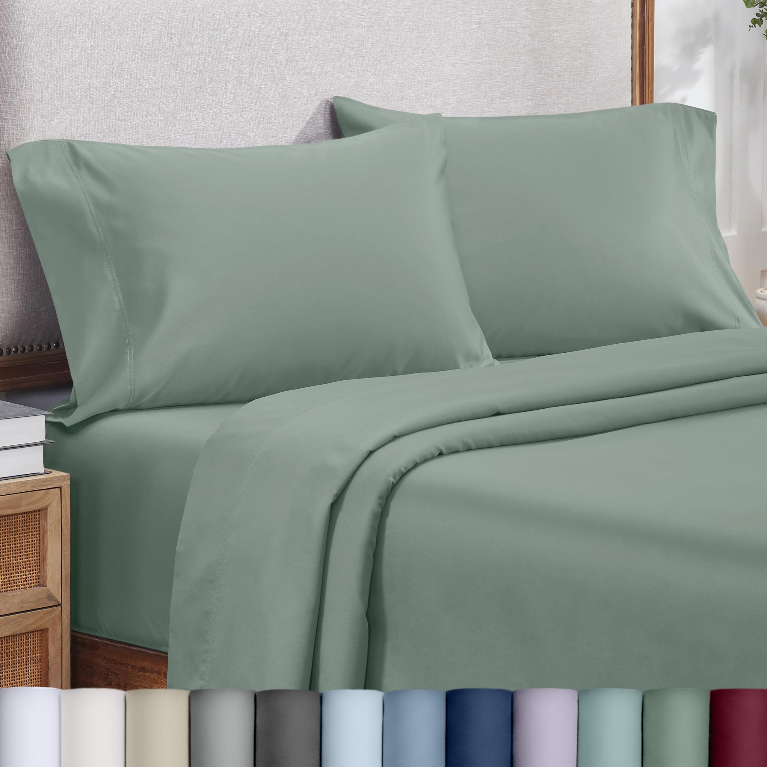 Heirloom Soft, Smooth & Thick Certified 800 Thread Count 100% Cotton Sateen, 2 King Size Pillow Cases, Fits King Pillows (Bright White)