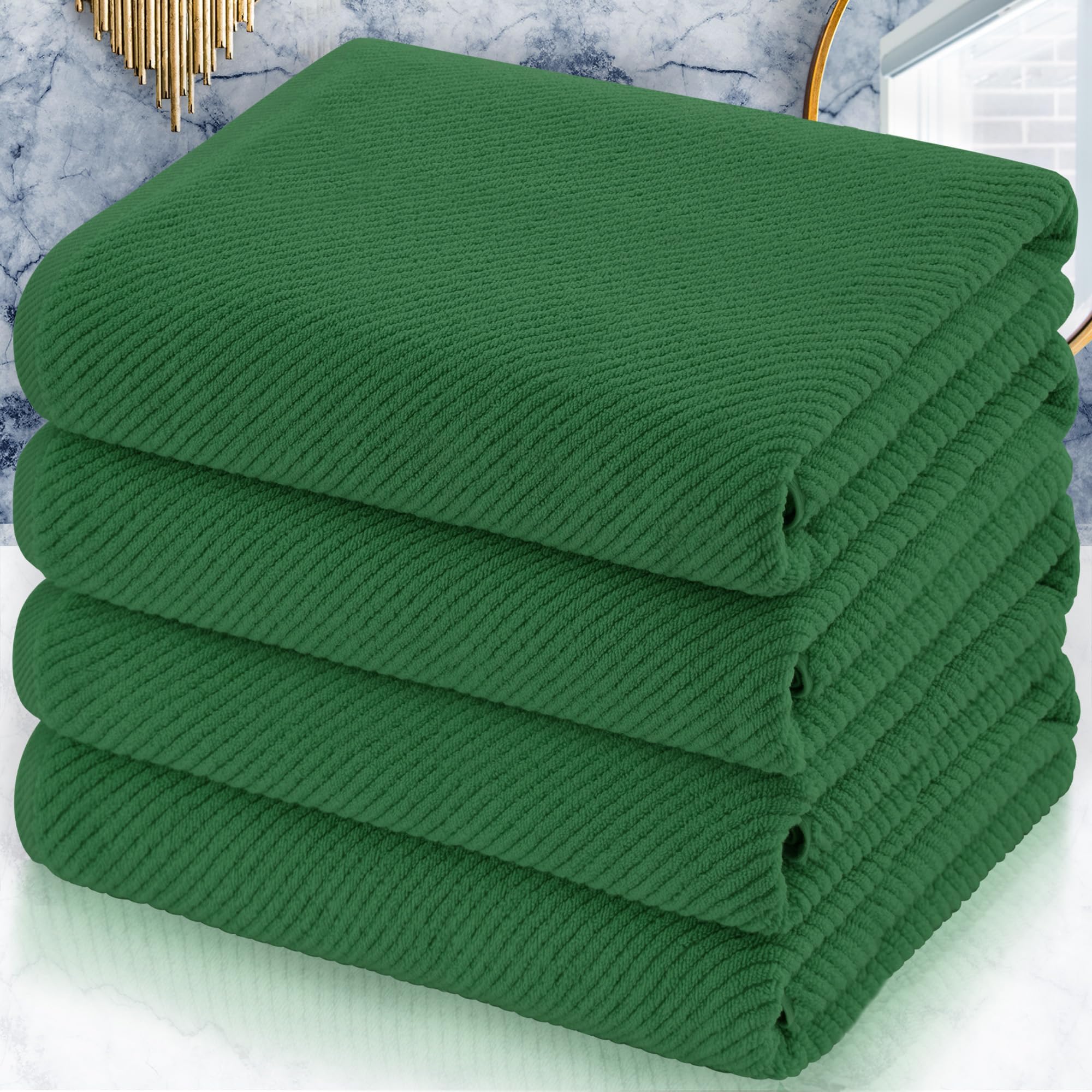 VOOVA & MOVAS Bath Towel Sets - 100% Cotton | Quick Dry | Light Weight | Thick | Soft, Beige Towels Set of 6, 2 Large Bath 30" x 56", 2 Hand 18" x 28", 2 Washcloths 13" x 13", Tan Towel Gift Set