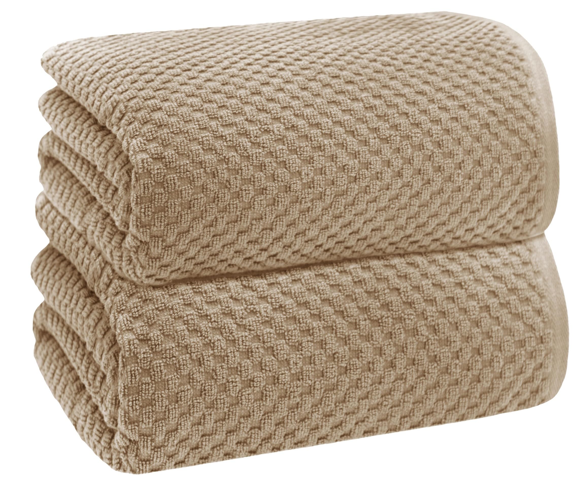 Set of 4 Linen Waffle Weave Bath Towels, 100% Ringspun Cotton 30"×56" Quick Dry Towels