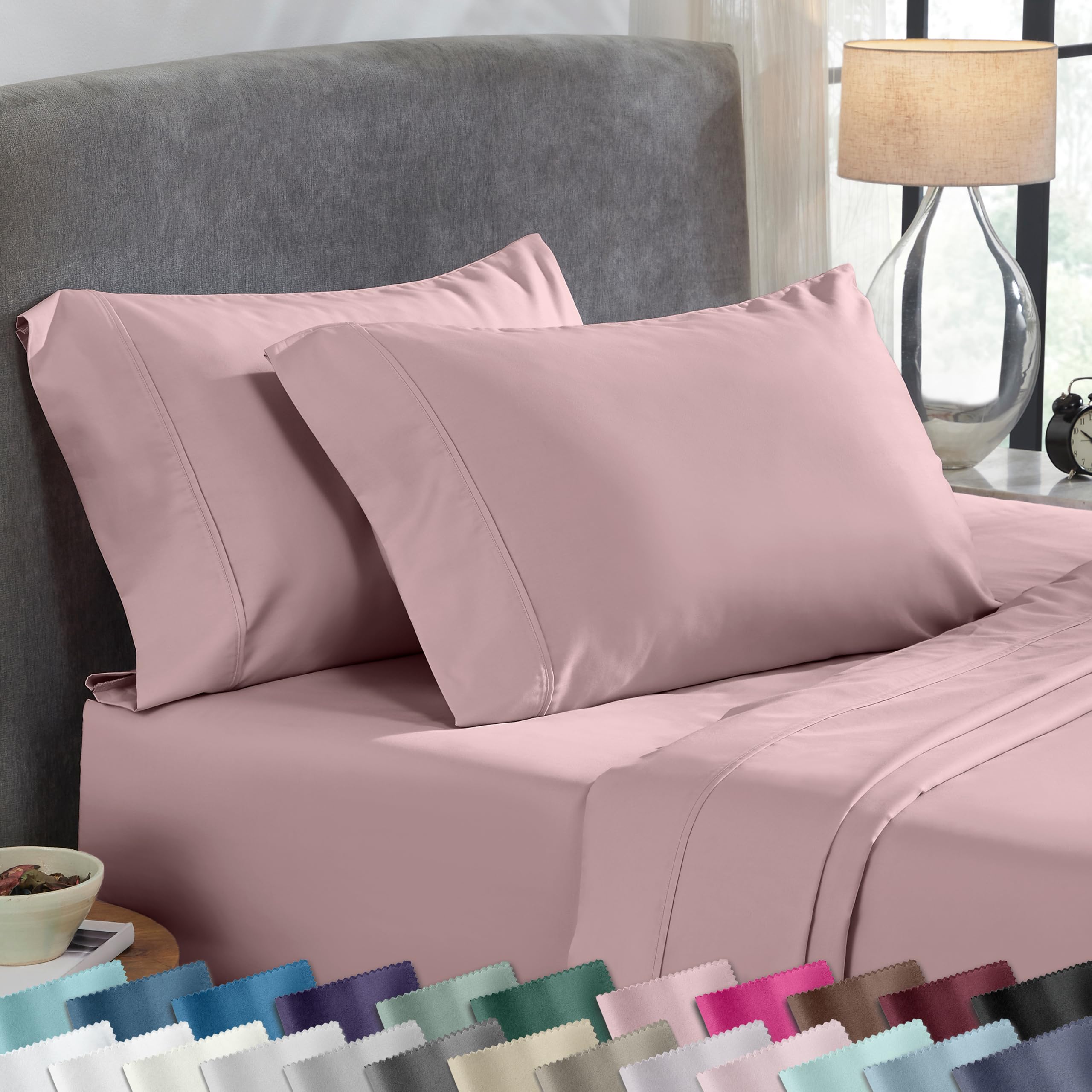 California Design Den Standard Queen Size Pillowcase Set - 400 Thread Count, 100% Cotton Sateen, Set of 2 Pillow Covers, Soft and Breathable - Bright White