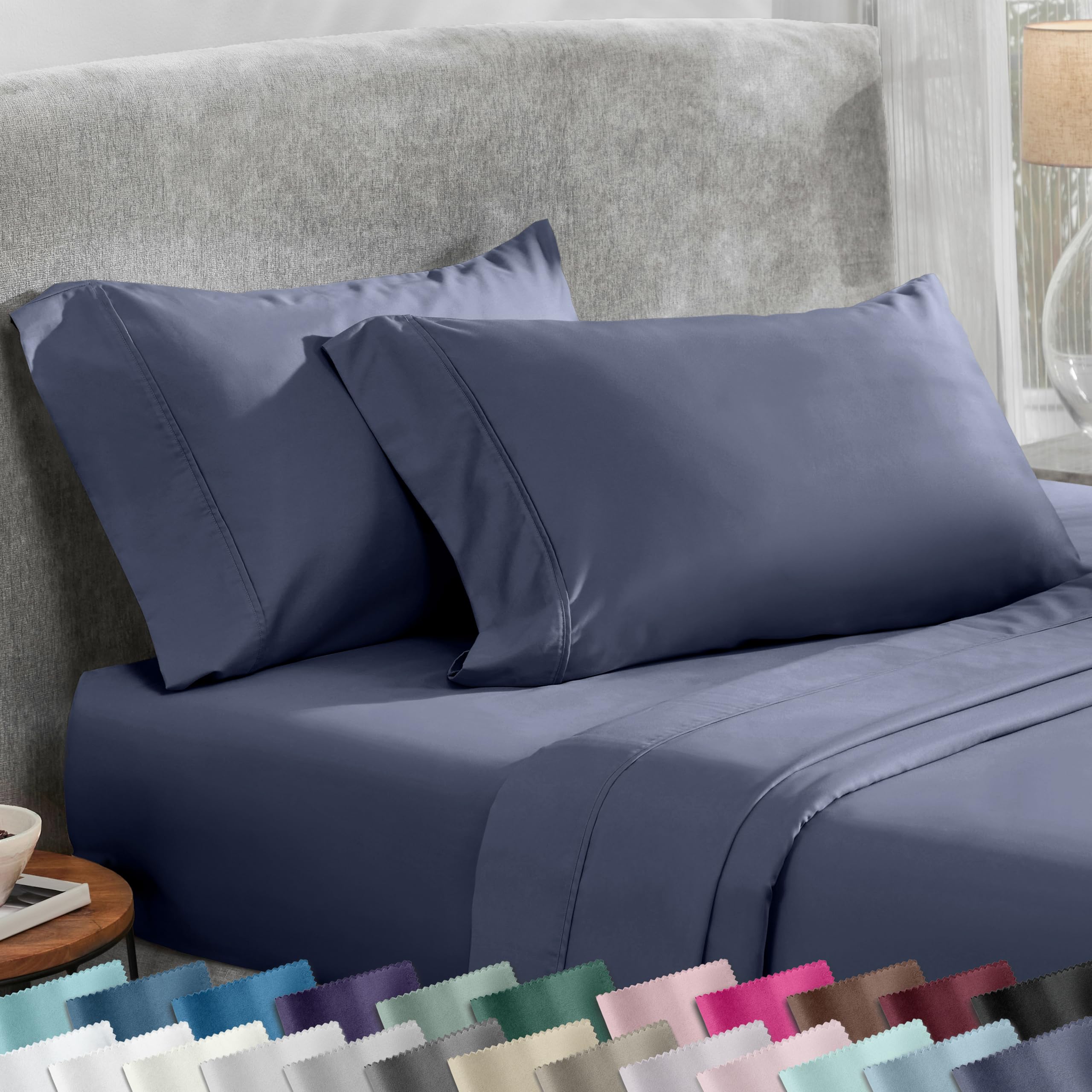California Design Den Standard Queen Size Pillowcase Set - 400 Thread Count, 100% Cotton Sateen, Set of 2 Pillow Covers, Soft and Breathable - Bright White