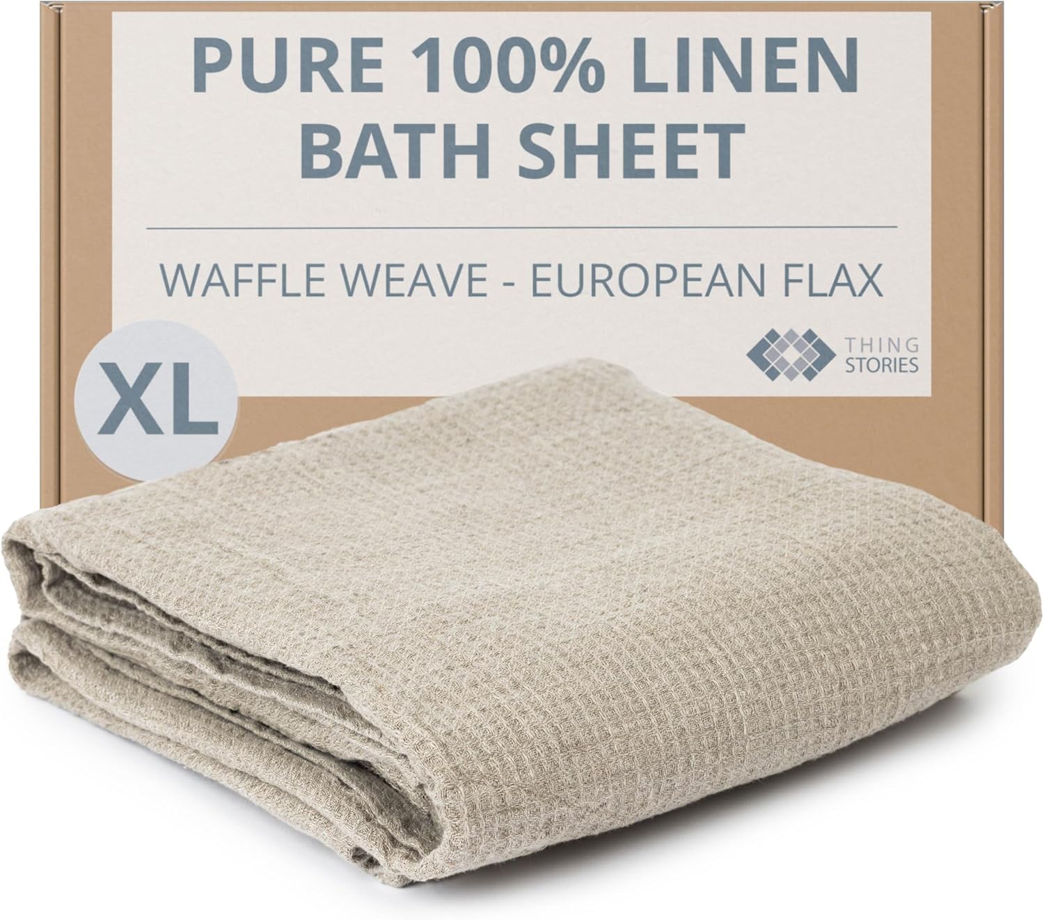 100% Linen Bath Sheet 35x70-inch - Waffle Weave Linen Bath Towel Oversized - Lightweight Absorbent Thin Waffle Bath Sheets Towels for Adults - Quick-Drying XL Travel Towel Extra Large