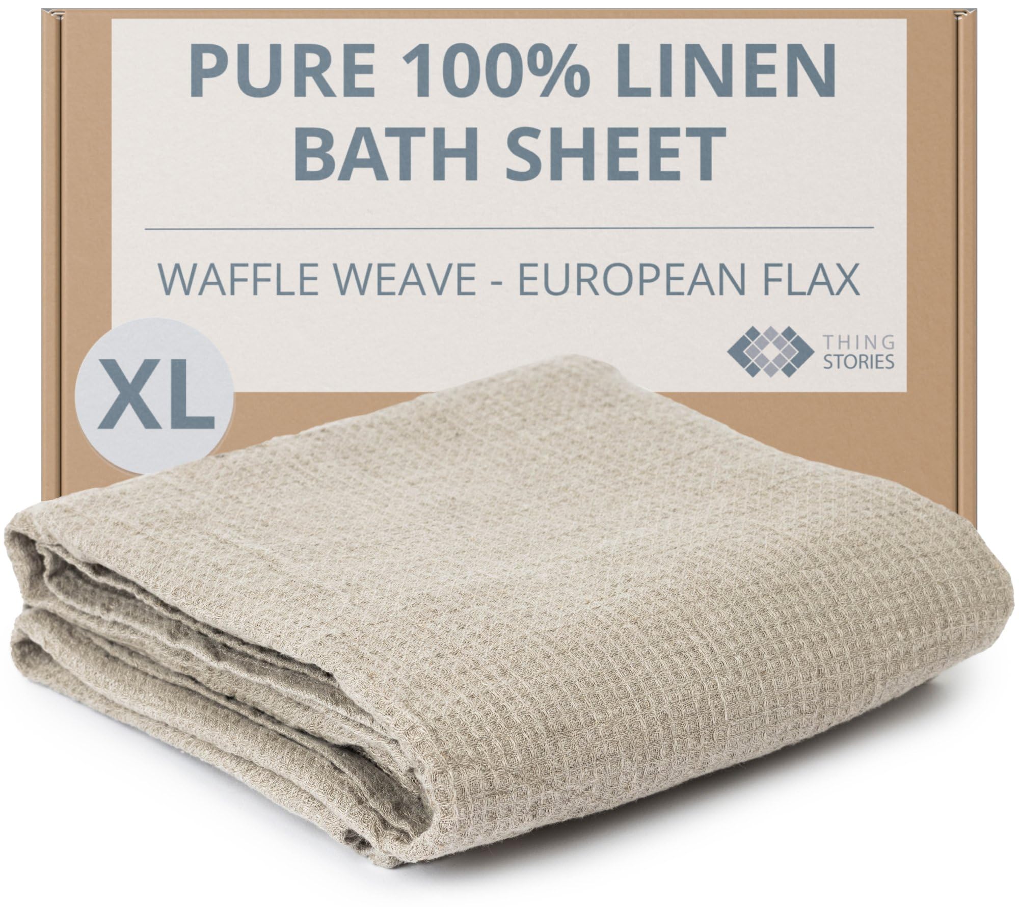 Pure 100% Linen Bath Towel - 30x60-inch Lightweight Travel Towel - Linen Beach Towel Waffle Weave Quick Dry Hair Towel - Thin Towels for Bathroom