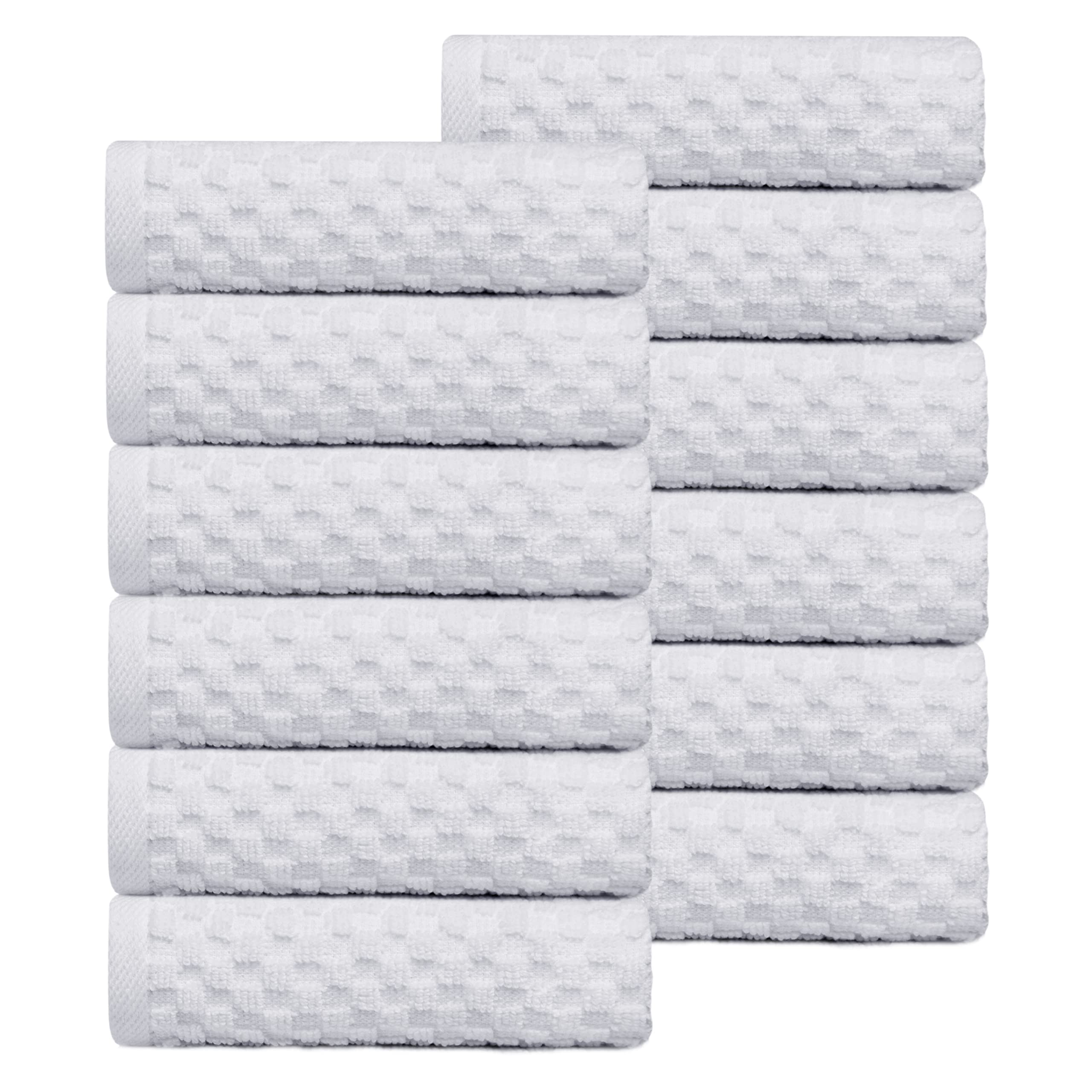 Set of 4 Linen Waffle Weave Bath Towels, 100% Ringspun Cotton 30"×56" Quick Dry Towels