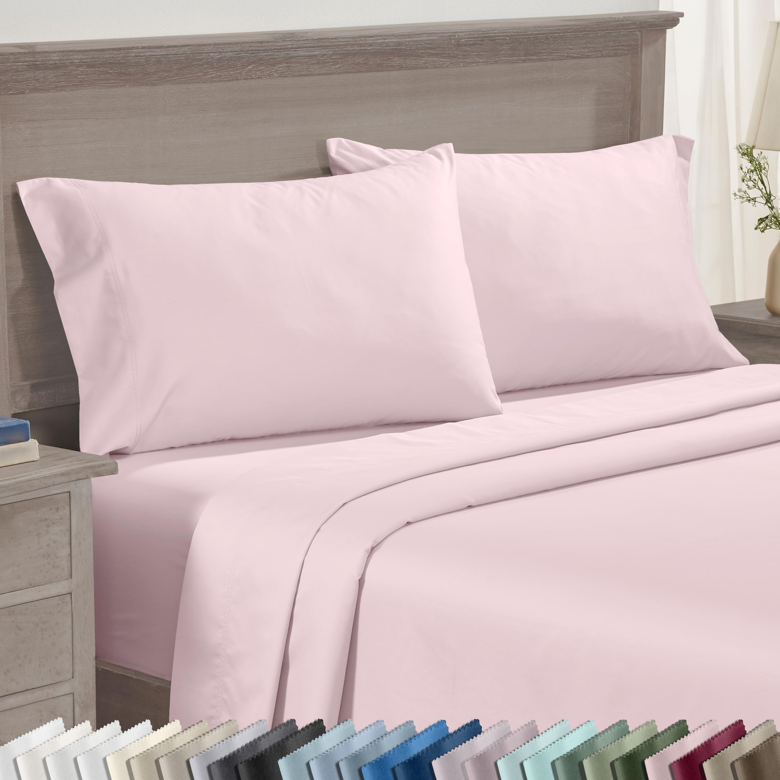 Set of 2 King Size White 600 Thread Count 100% Cotton Pillowcases