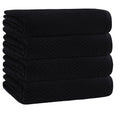 Set of 4 Linen Waffle Weave Bath Towels, 100% Ringspun Cotton 30"×56" Quick Dry Towels