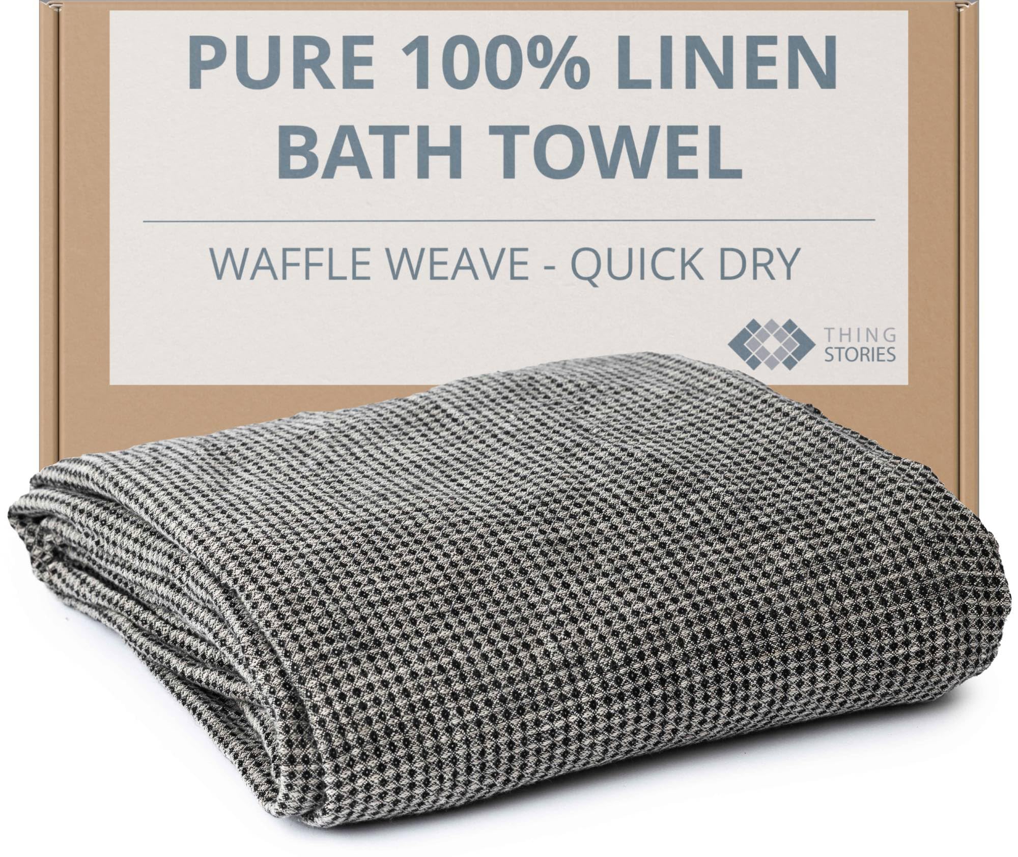 100% Linen Bath Sheet 35x70-inch - Waffle Weave Linen Bath Towel Oversized - Lightweight Absorbent Thin Waffle Bath Sheets Towels for Adults - Quick-Drying XL Travel Towel Extra Large