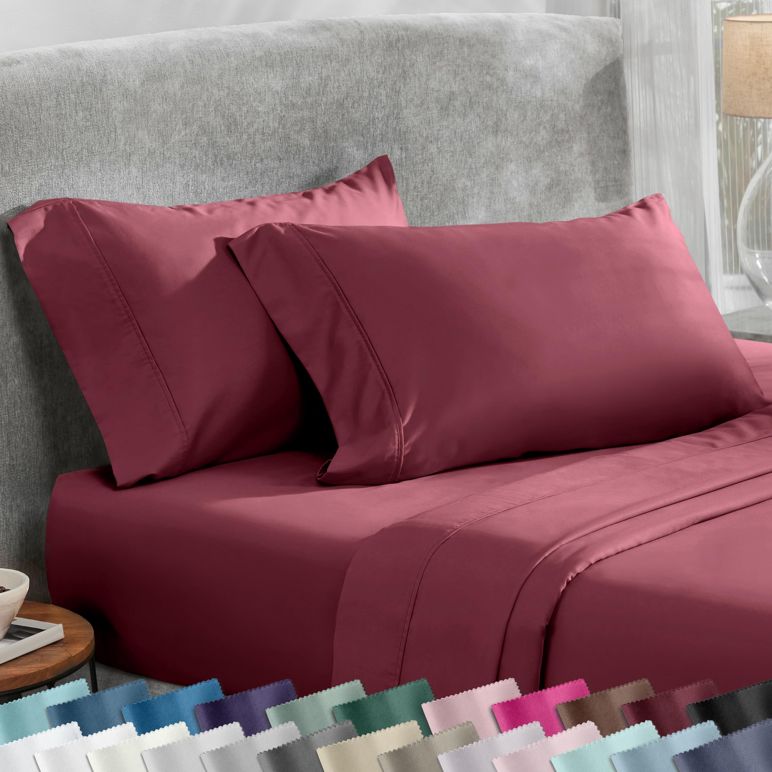 California Design Den Standard Queen Size Pillowcase Set - 400 Thread Count, 100% Cotton Sateen, Set of 2 Pillow Covers, Soft and Breathable - Bright White