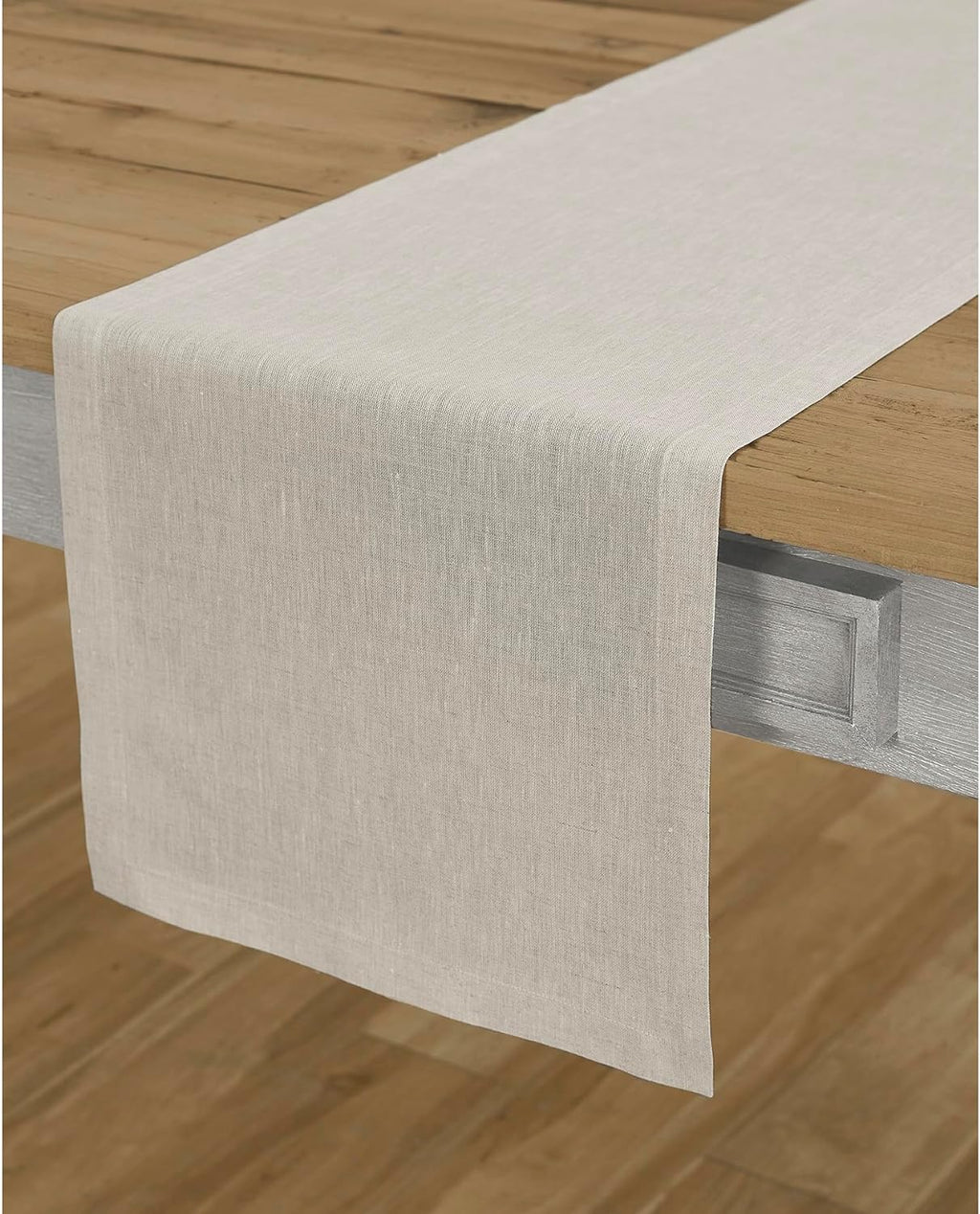 Solino Home Linen Table Runner 72 Inches Long - Athena, 100% Pure Linen Light Natural Table Runner 14 x 72 Inch for Dining, Spring, Summer