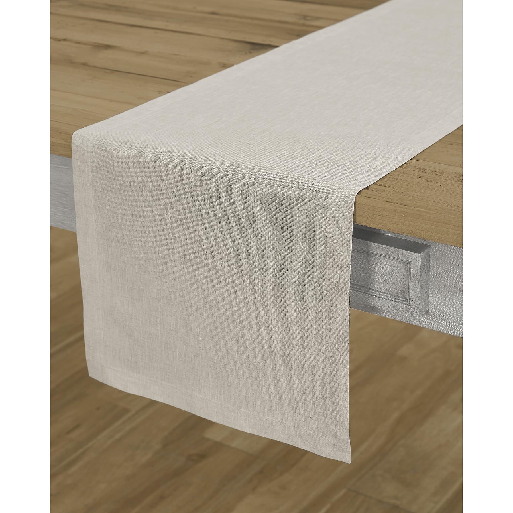 Solino Home Linen Table Runner 72 Inches Long - Athena, 100% Pure Linen Light Natural Table Runner 14 x 72 Inch for Dining, Spring, Summer