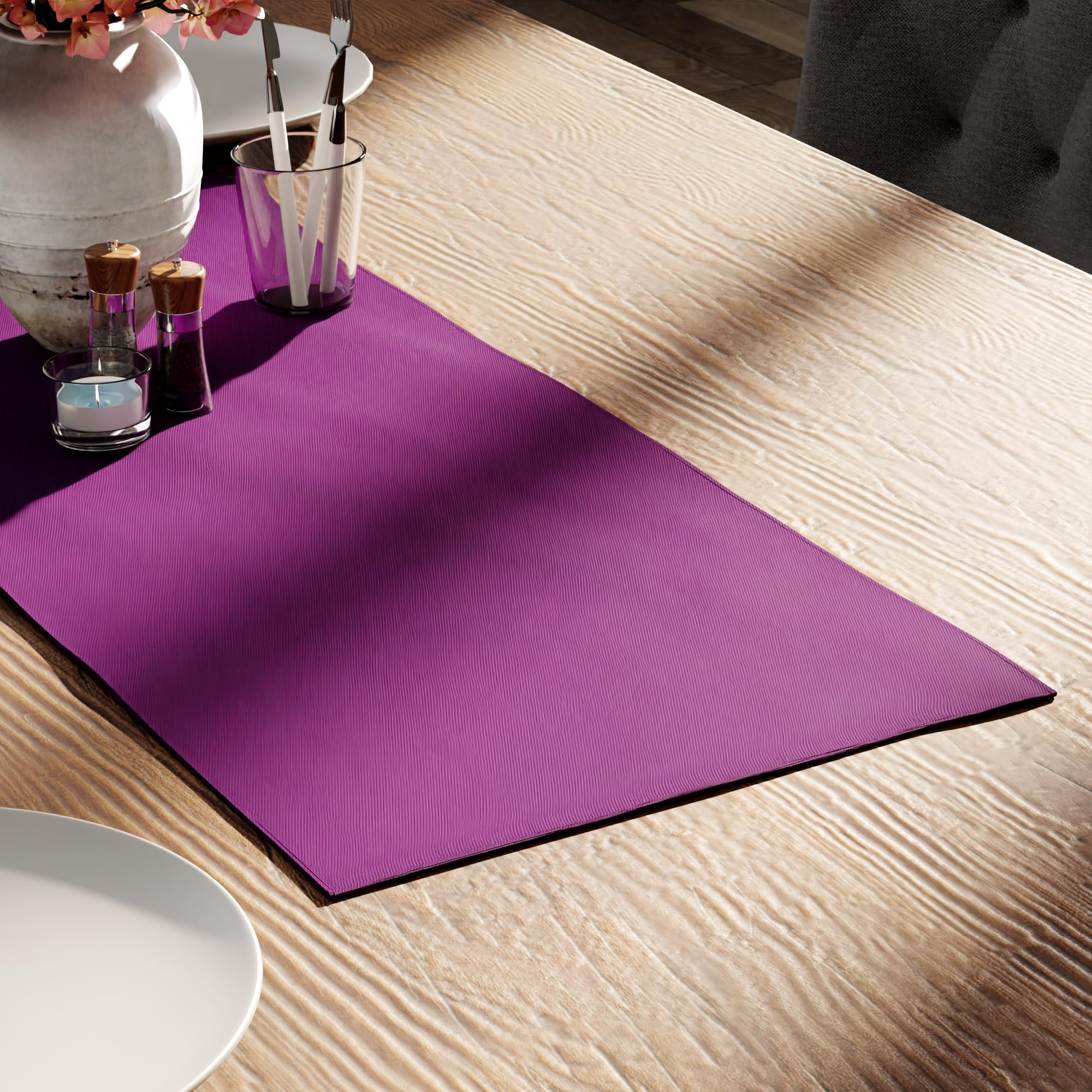 Encasa XO Table Runner 13"x72" Long | Cotton Canvas Fabric | Leaf Green Solid Color | Machine Washable & Durable