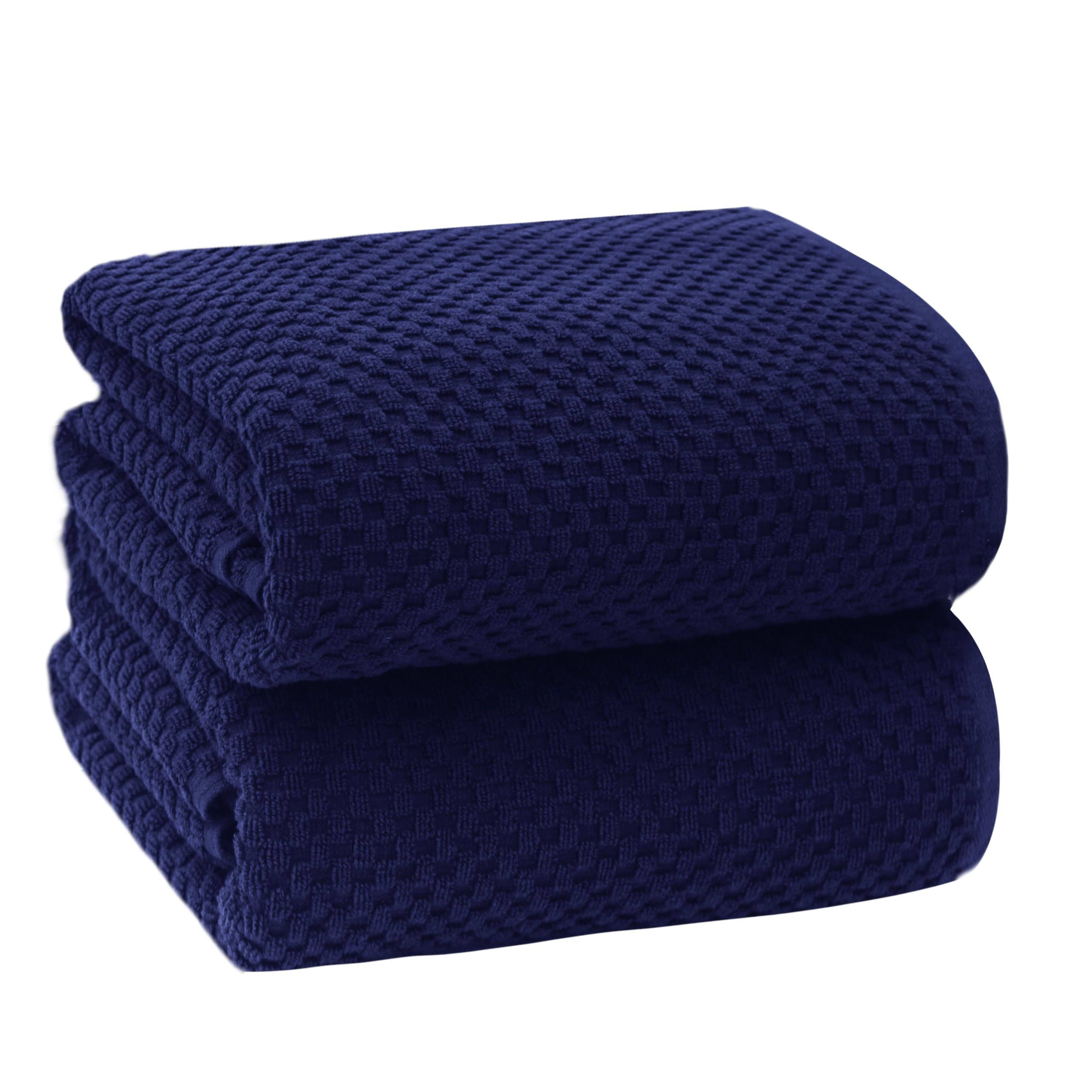 Set of 4 Linen Waffle Weave Bath Towels, 100% Ringspun Cotton 30"×56" Quick Dry Towels