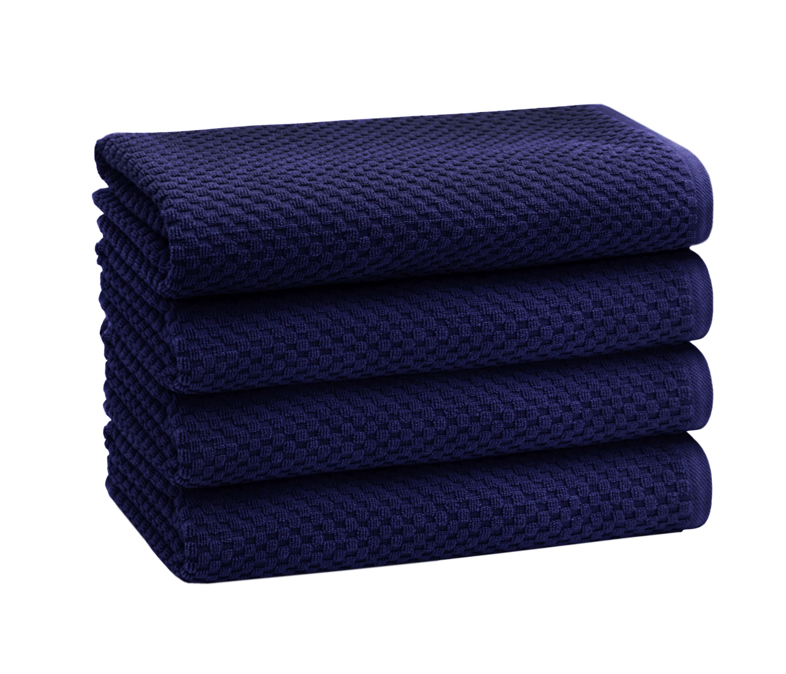 Set of 4 Linen Waffle Weave Bath Towels, 100% Ringspun Cotton 30"×56" Quick Dry Towels