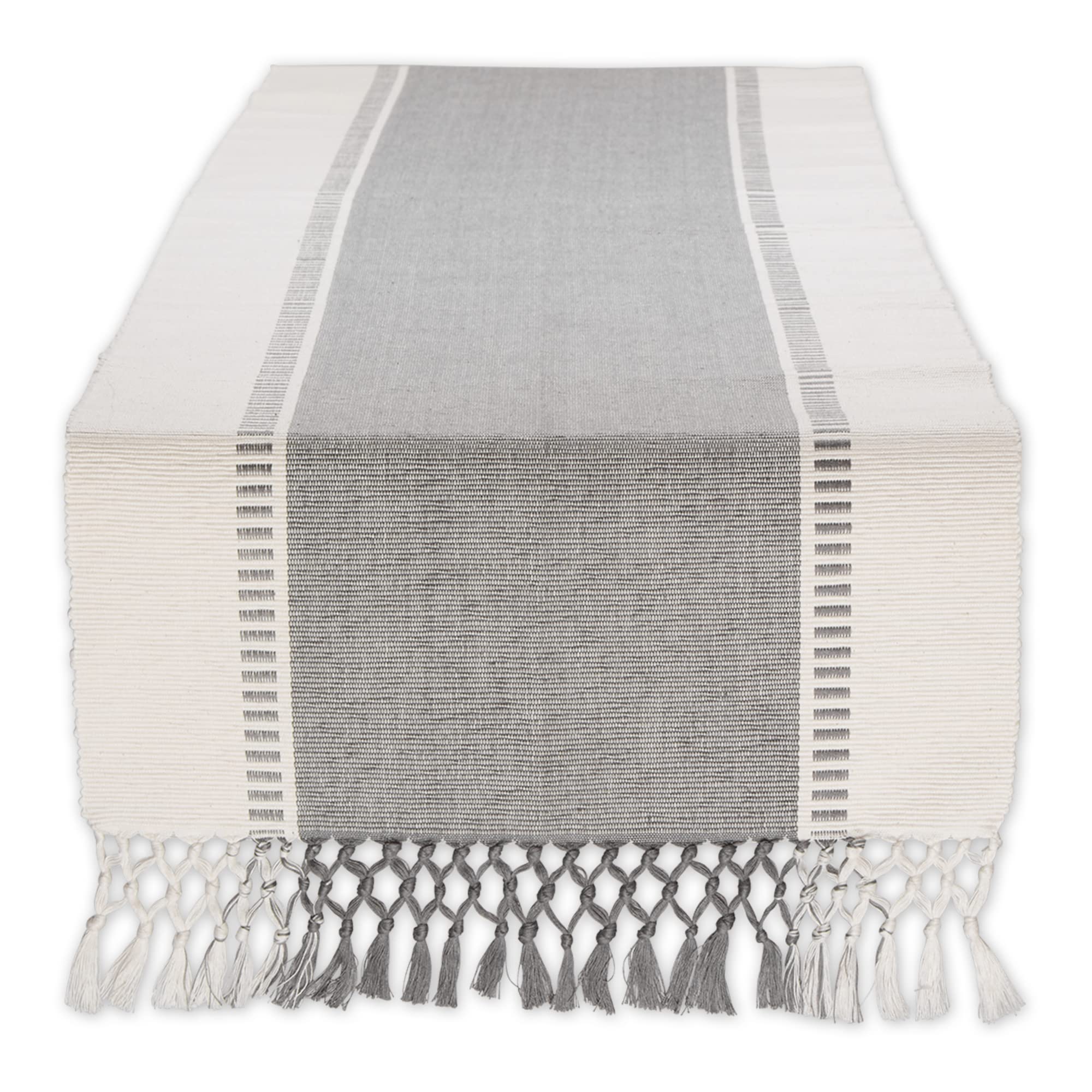 Stripe Woven Table Runner, 13x72-inch, French Blue