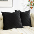 GIGIZAZA Decorative Velvet Pillow Covers 18x18, Set of 2 Gold Sofa Couch Throw Pillows Covers Cases, Living Room Square Cushion Accent Stripe Covers