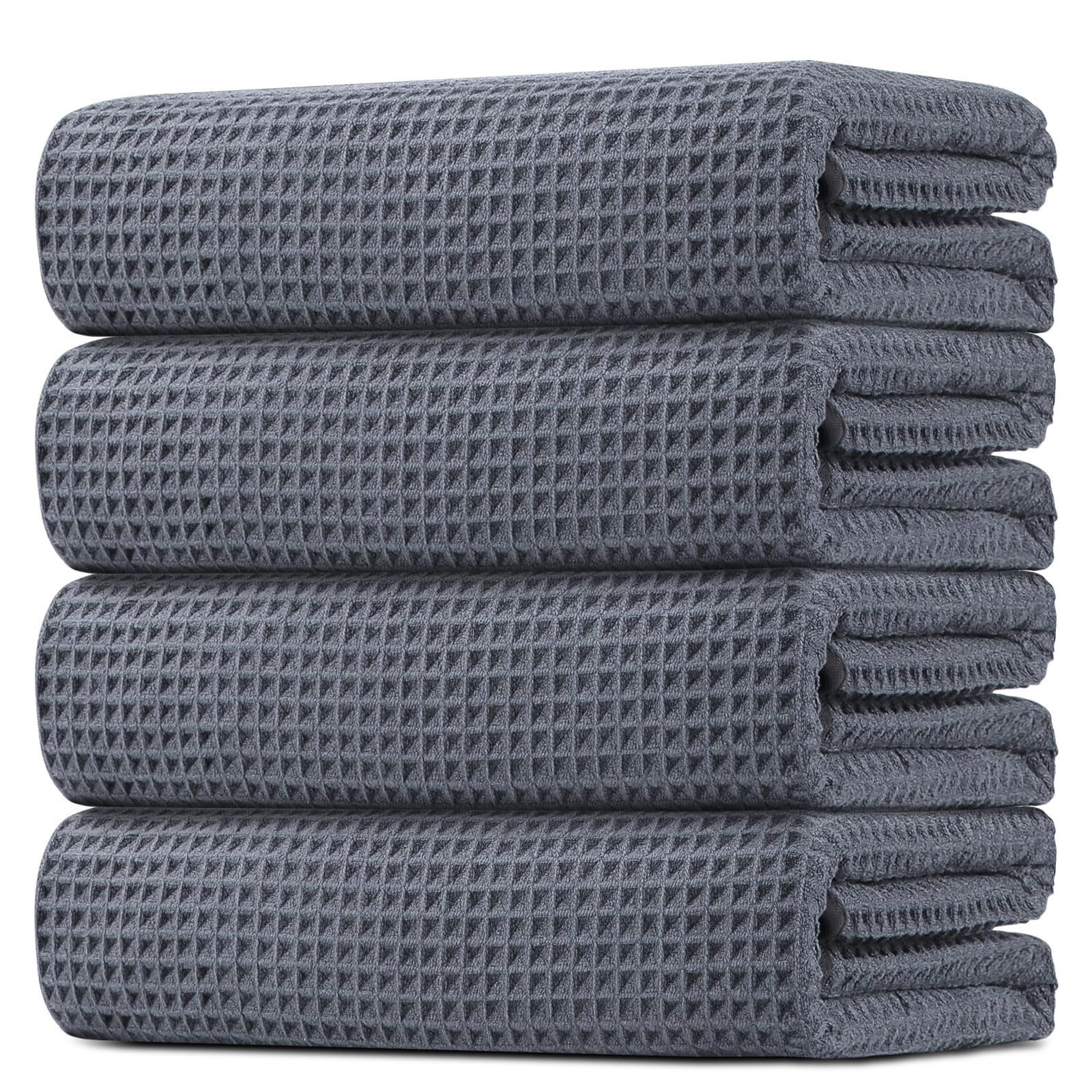HOMEXCEL Grey Bath Towels 2 Pack, Microfiber Bathroom Towel, Super Soft Highly Absorbent Bath Towel Set, Quick Drying Towels for Sport, Yoga, SPA, Fitness