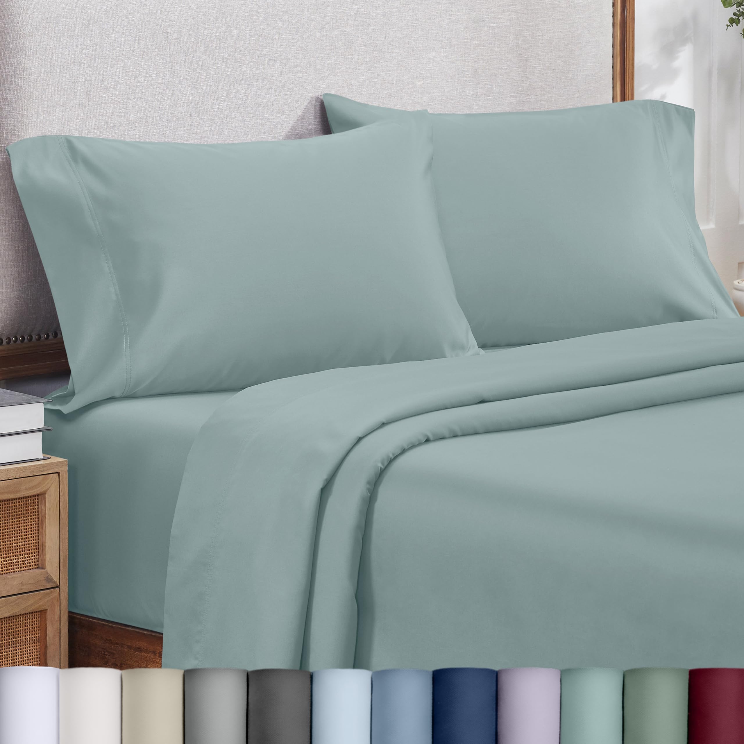 Heirloom Soft, Smooth & Thick Certified 800 Thread Count 100% Cotton Sateen, 2 King Size Pillow Cases, Fits King Pillows (Bright White)