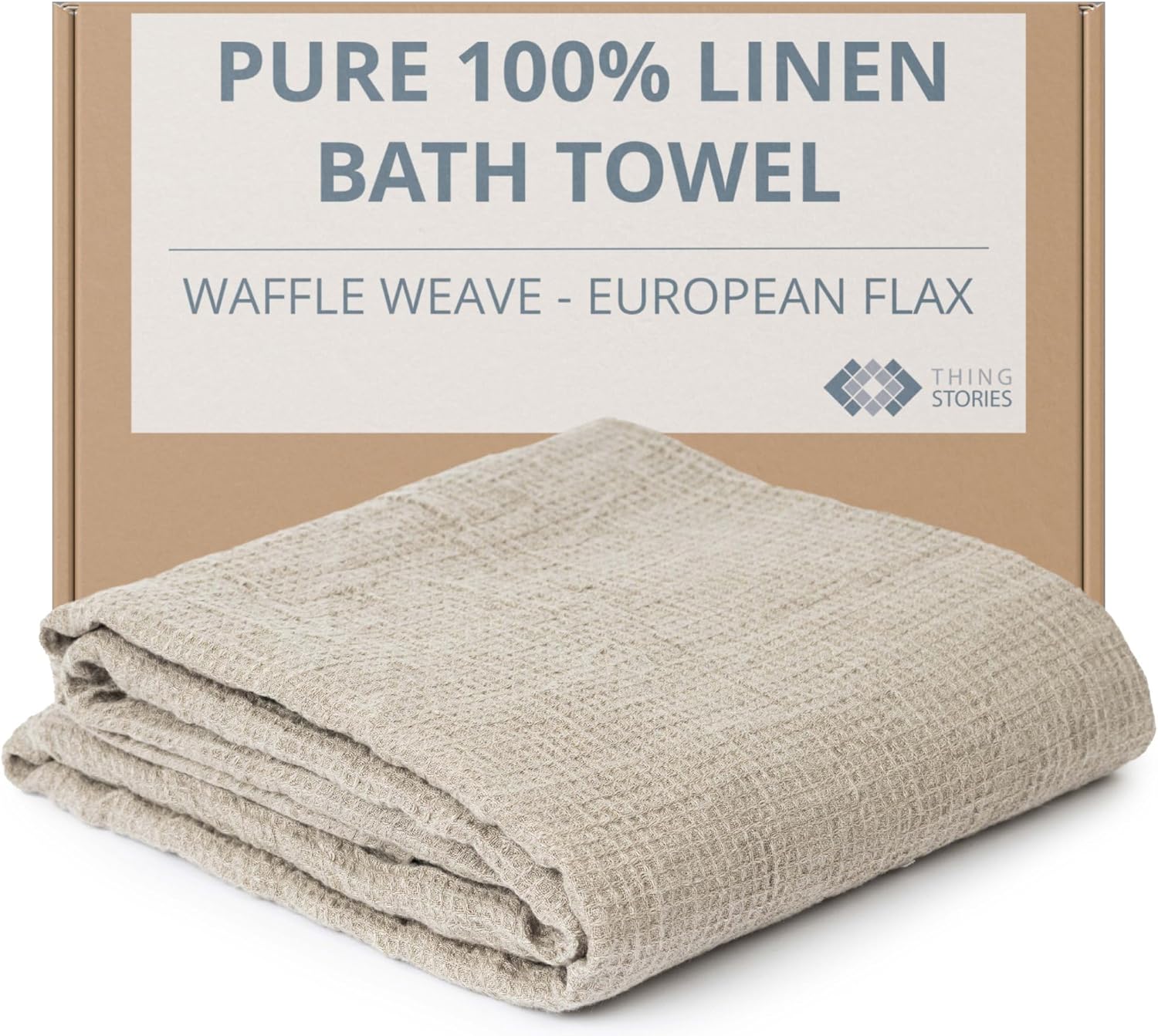Pure 100% Linen Bath Towel - 30x60-inch Lightweight Travel Towel - Linen Beach Towel Waffle Weave Quick Dry Hair Towel - Thin Towels for Bathroom