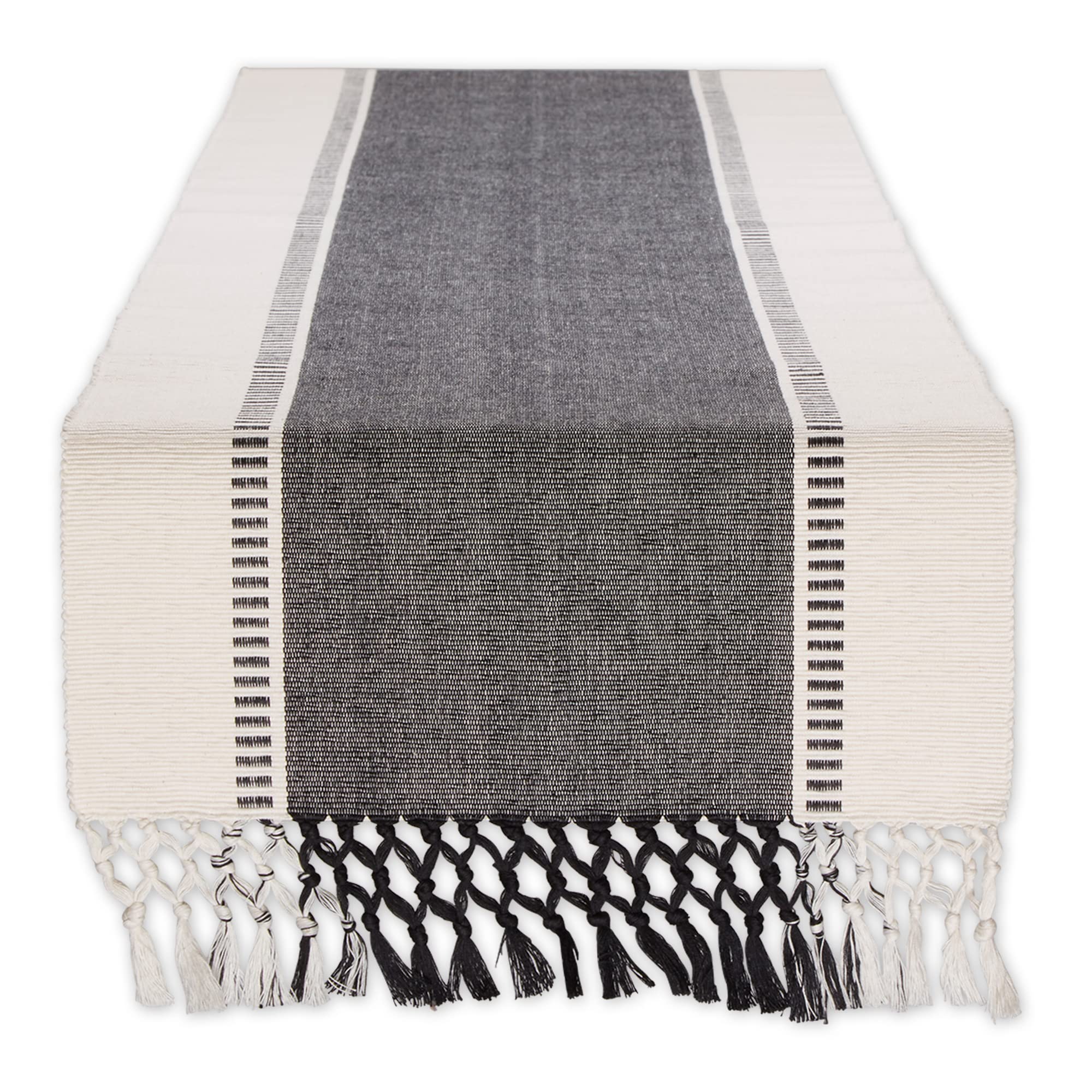 Stripe Woven Table Runner, 13x72-inch, French Blue