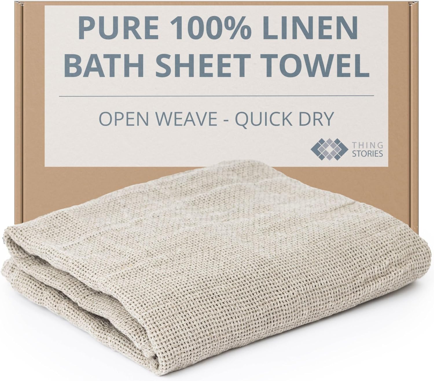 100% Linen Bath Sheet 35x70 - European Flax Open Weave Linen Bath Towel Oversized - Lightweight Absorbent Exfoliating Bath Sheets Towels for Adults - Quick-Drying XL Travel Towel Extra Large