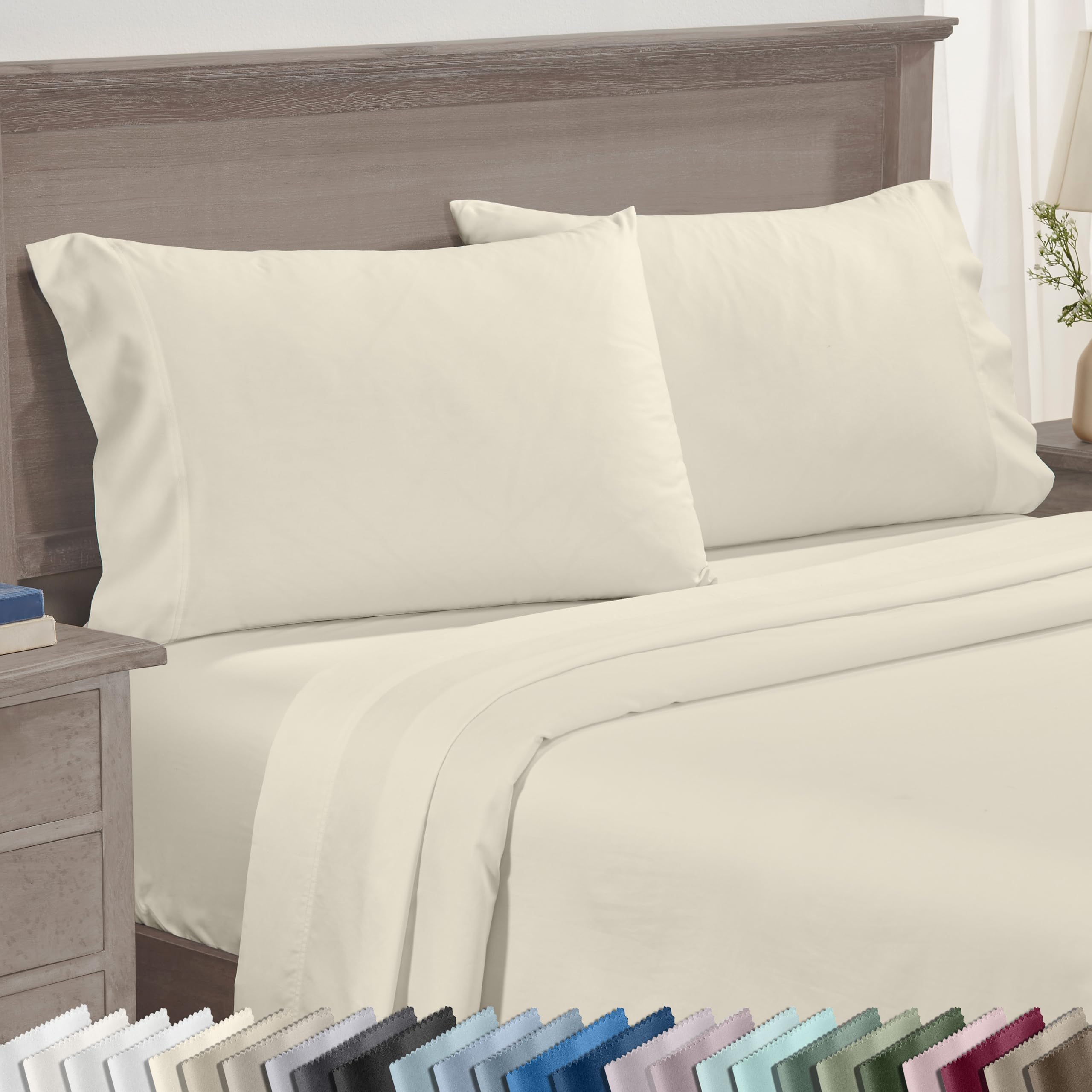 Set of 2 King Size White 600 Thread Count 100% Cotton Pillowcases