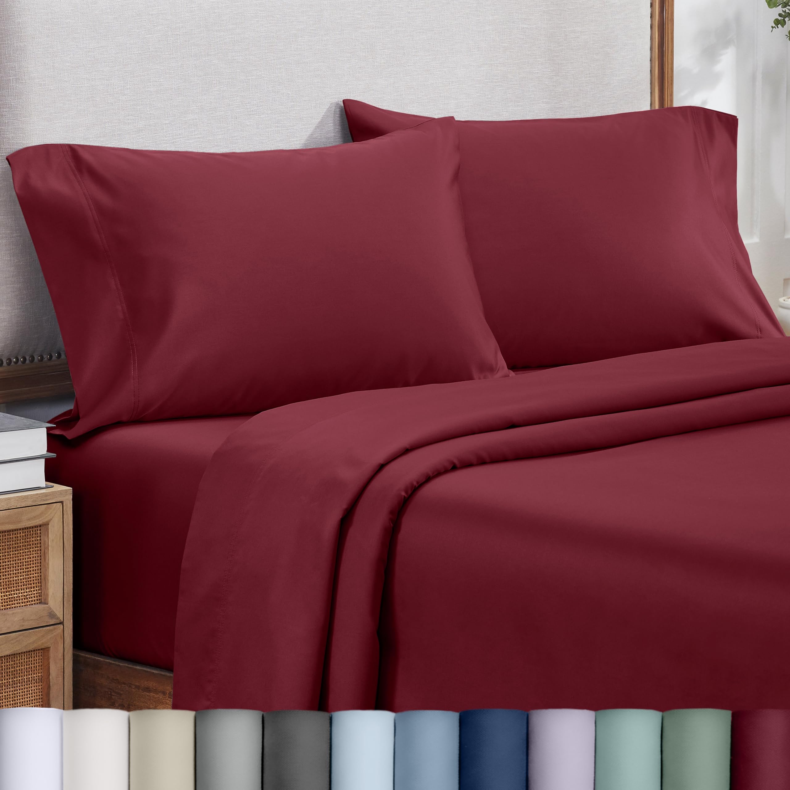 Heirloom Soft, Smooth & Thick Certified 800 Thread Count 100% Cotton Sateen, 2 King Size Pillow Cases, Fits King Pillows (Bright White)