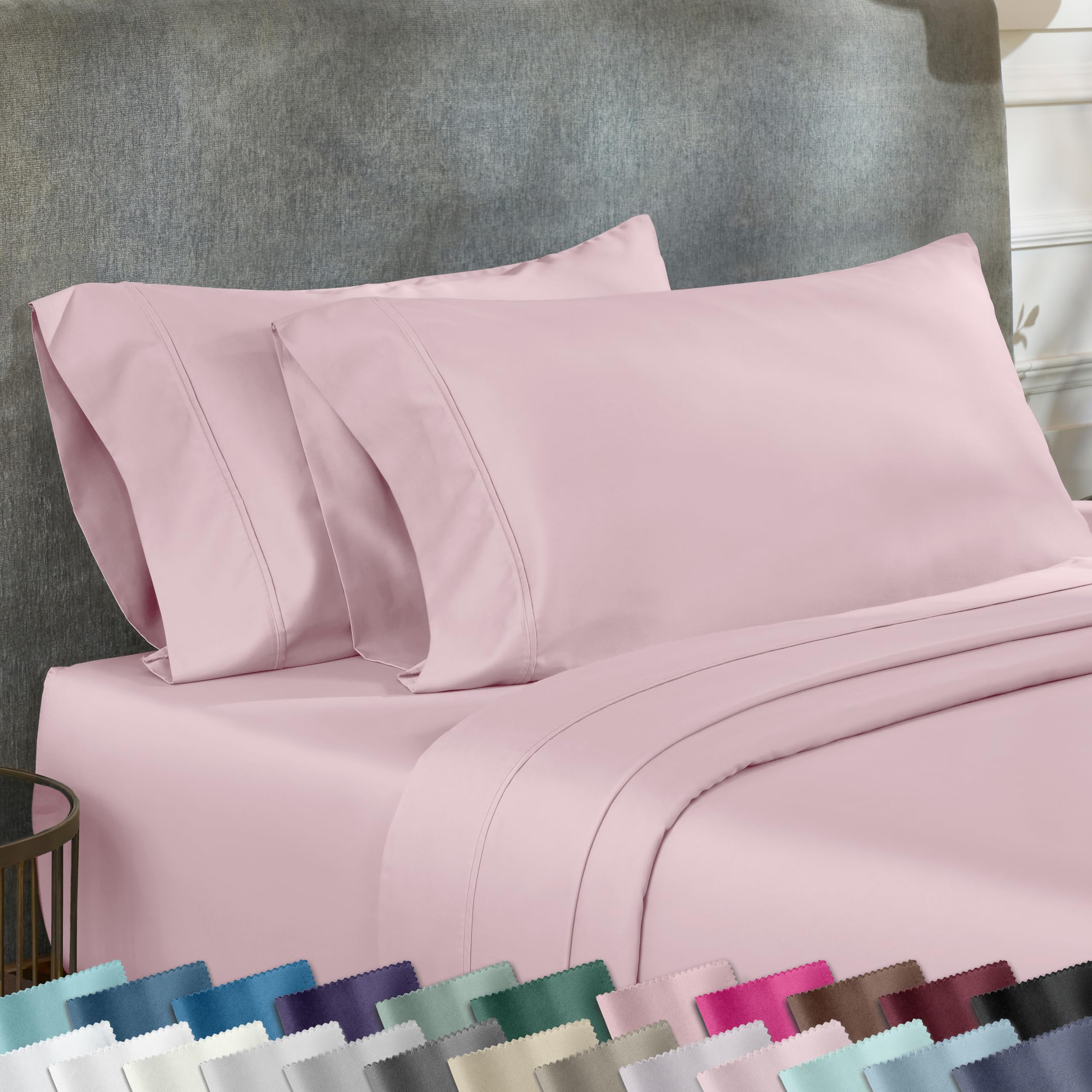California Design Den Standard Queen Size Pillowcase Set - 400 Thread Count, 100% Cotton Sateen, Set of 2 Pillow Covers, Soft and Breathable - Bright White