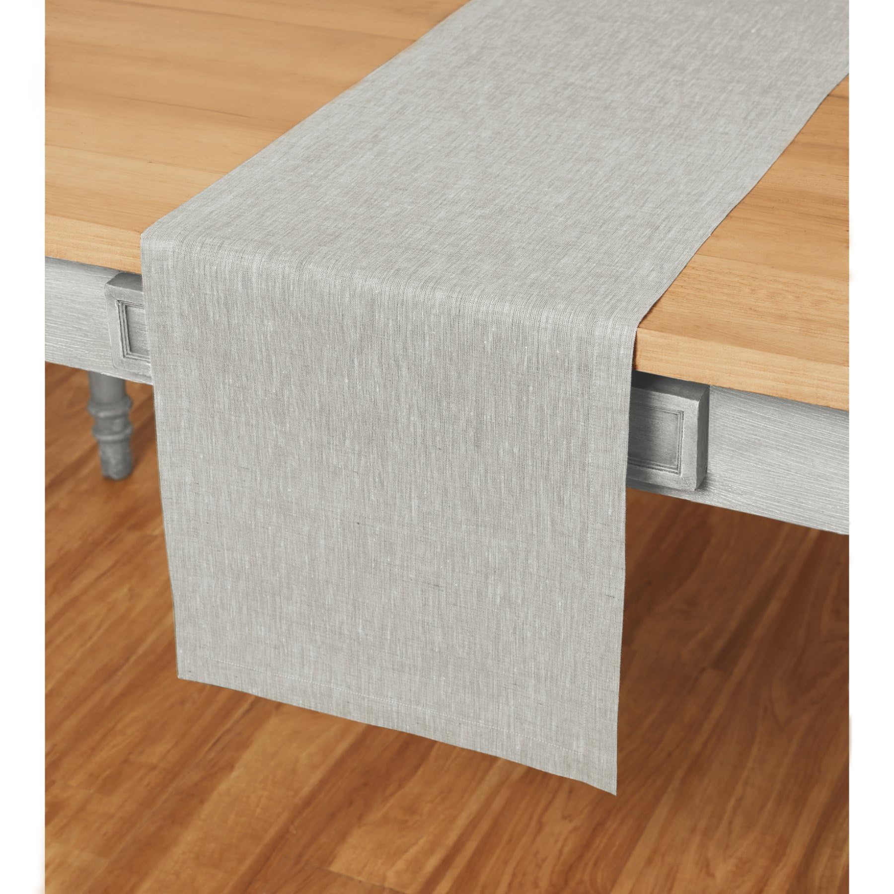 Solino Home Linen Table Runner 72 Inches Long - Athena, 100% Pure Linen Light Natural Table Runner 14 x 72 Inch for Dining, Spring, Summer