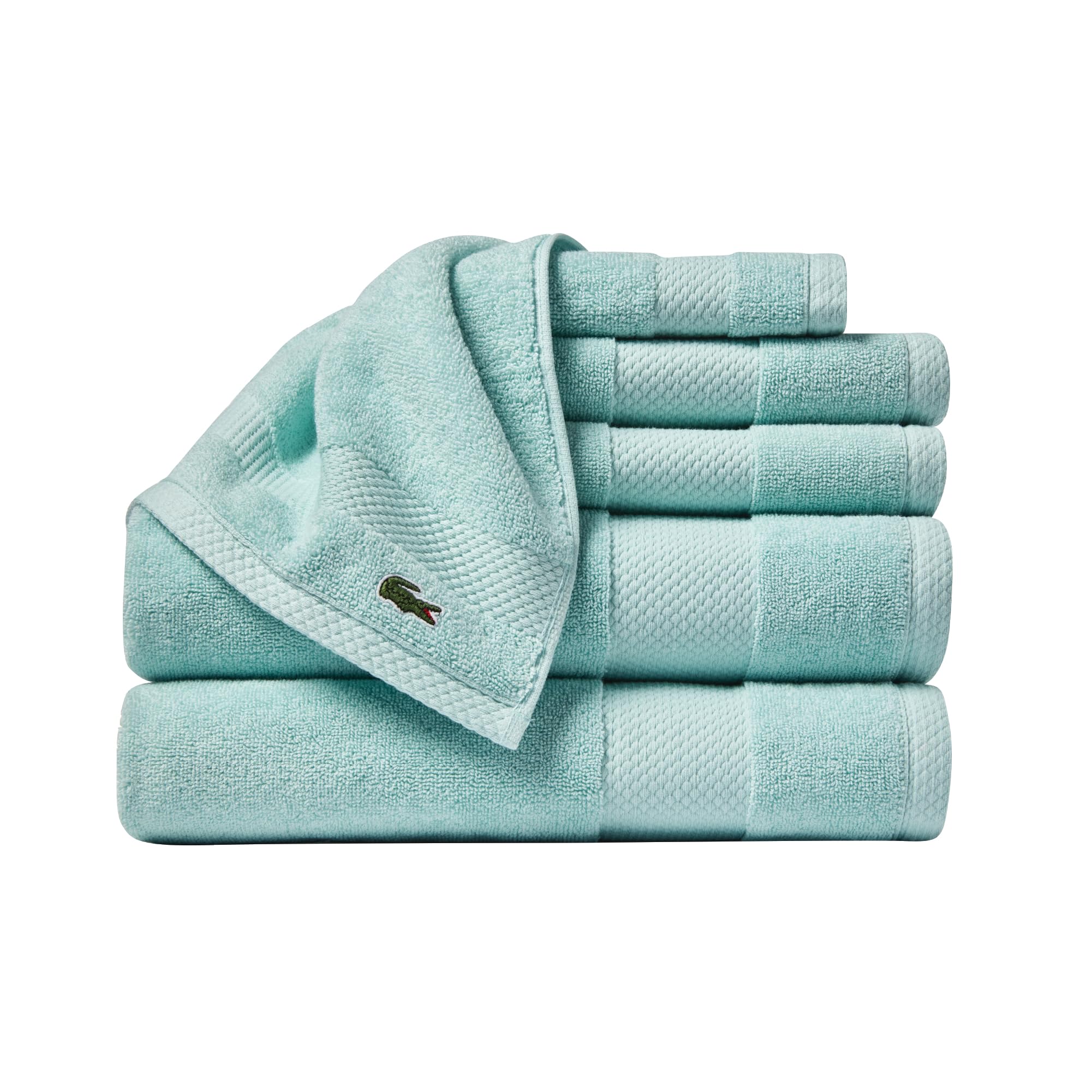 Lacoste Heritage 100% Supima Cotton Bath Towel, Aloe, 30" x 54" – Highly Absorbent & Quick Drying, Premium Super Soft Bath Towel, Bathroom Essential, Gift for All Occasions, Machine Washable