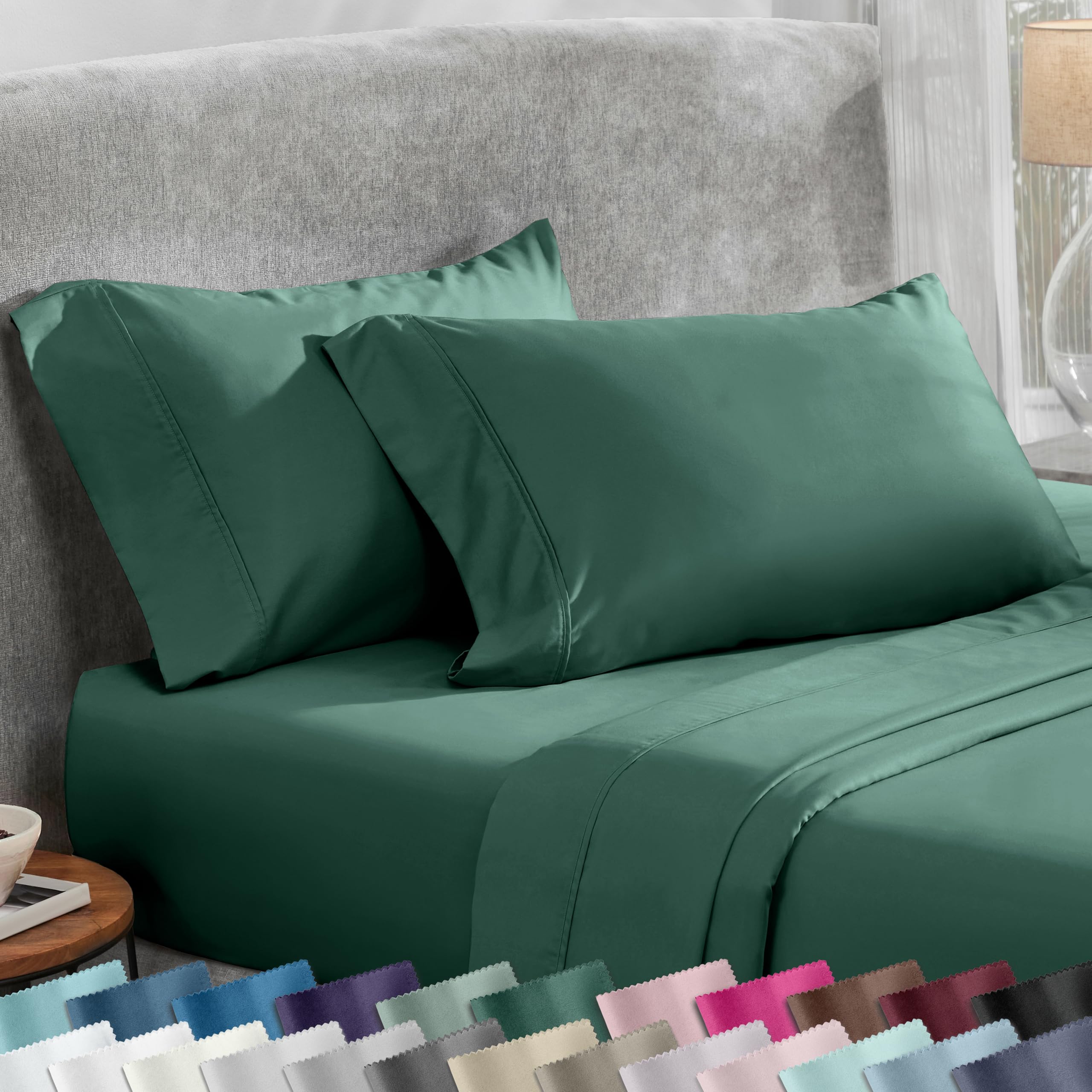 California Design Den Standard Queen Size Pillowcase Set - 400 Thread Count, 100% Cotton Sateen, Set of 2 Pillow Covers, Soft and Breathable - Bright White
