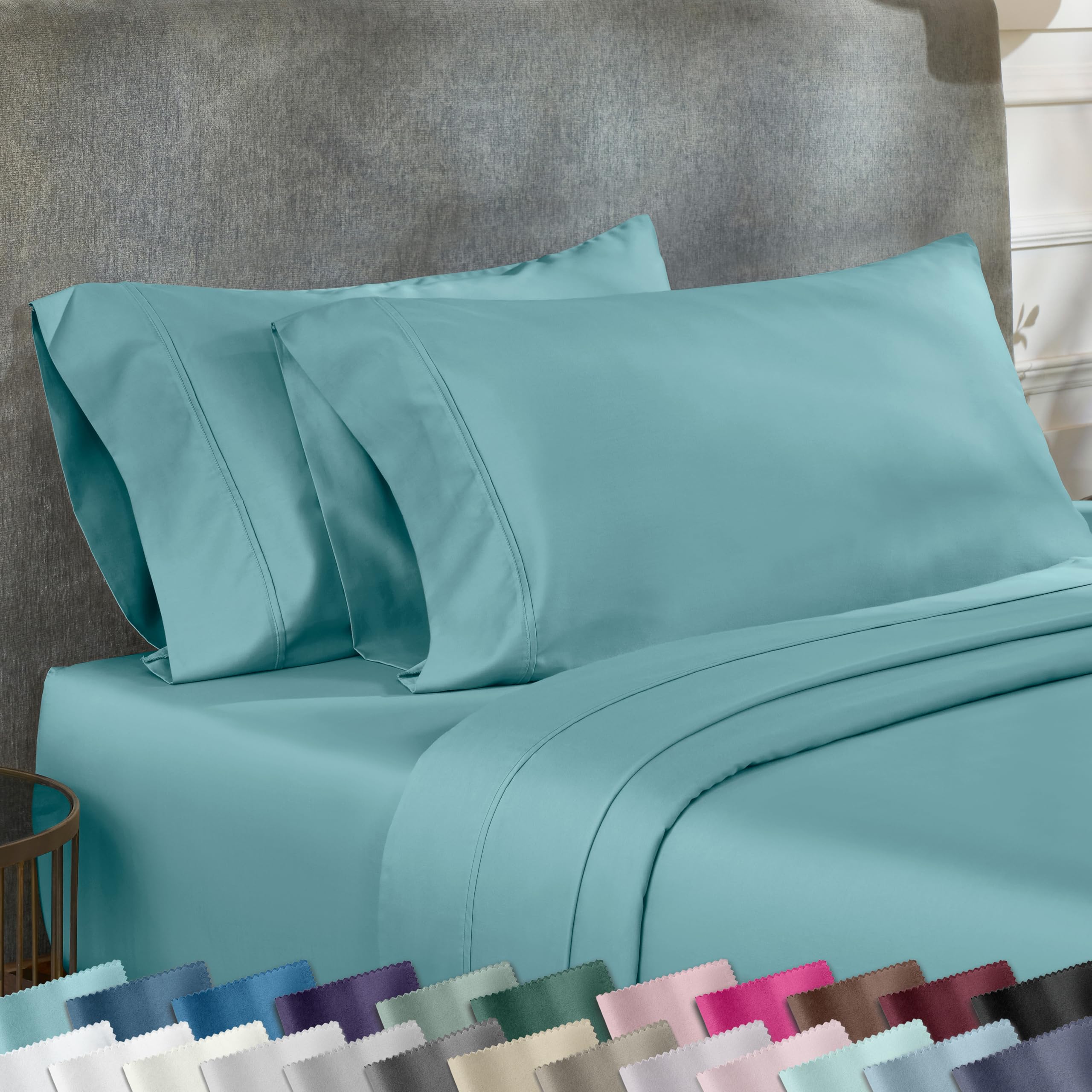 California Design Den Standard Queen Size Pillowcase Set - 400 Thread Count, 100% Cotton Sateen, Set of 2 Pillow Covers, Soft and Breathable - Bright White