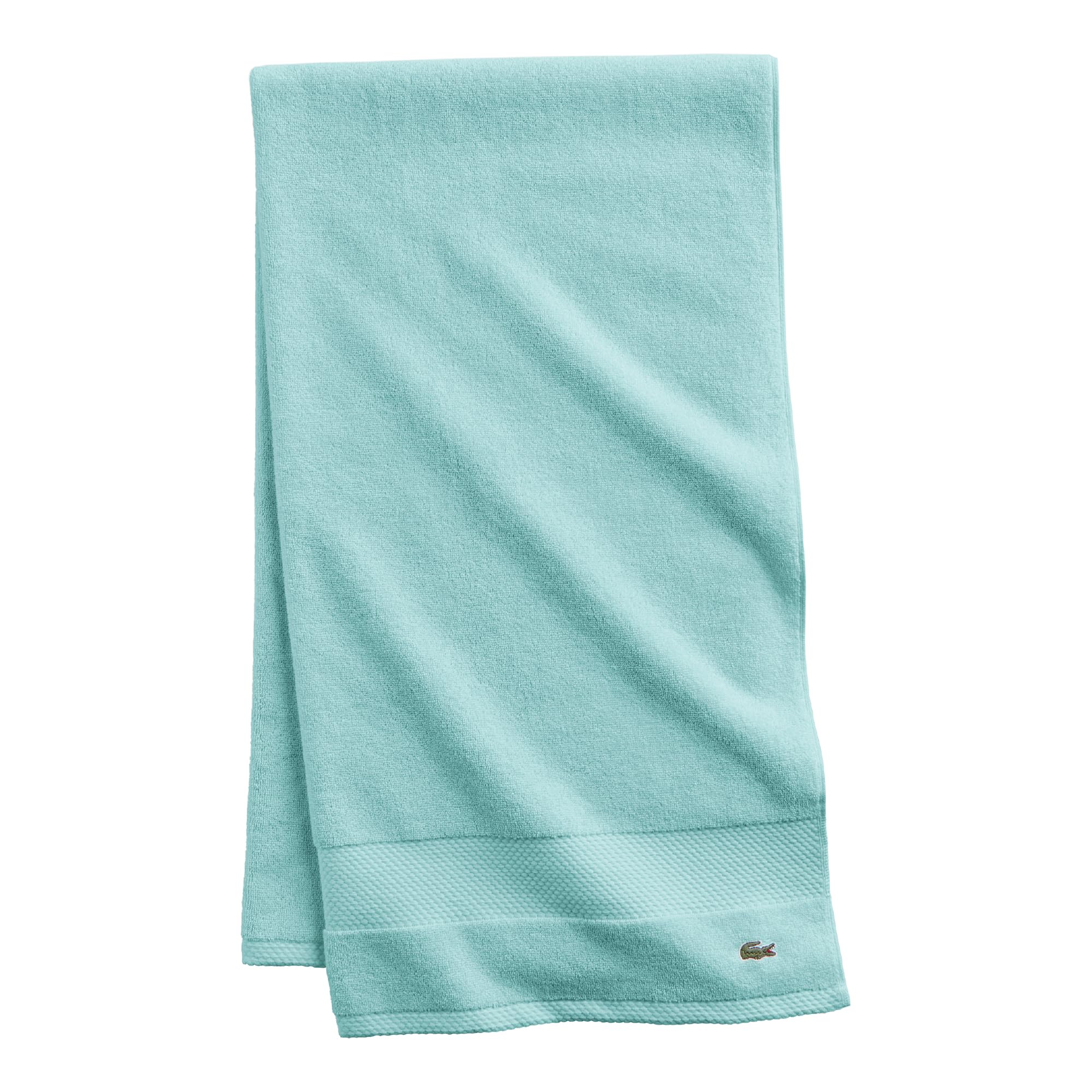 Lacoste Heritage 100% Supima Cotton Bath Towel, Aloe, 30" x 54" – Highly Absorbent & Quick Drying, Premium Super Soft Bath Towel, Bathroom Essential, Gift for All Occasions, Machine Washable