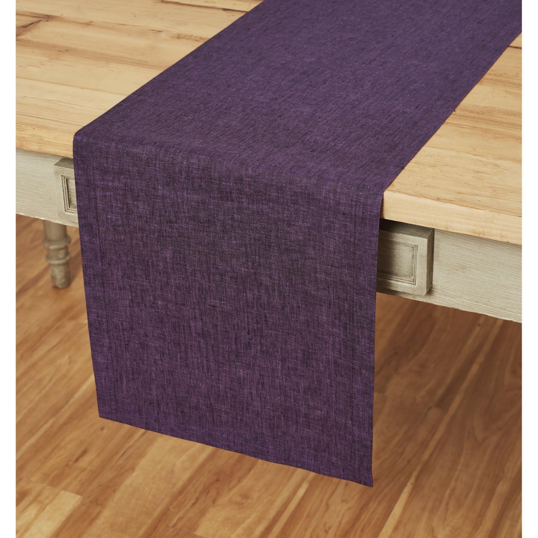 Solino Home Linen Table Runner 72 Inches Long - Athena, 100% Pure Linen Light Natural Table Runner 14 x 72 Inch for Dining, Spring, Summer