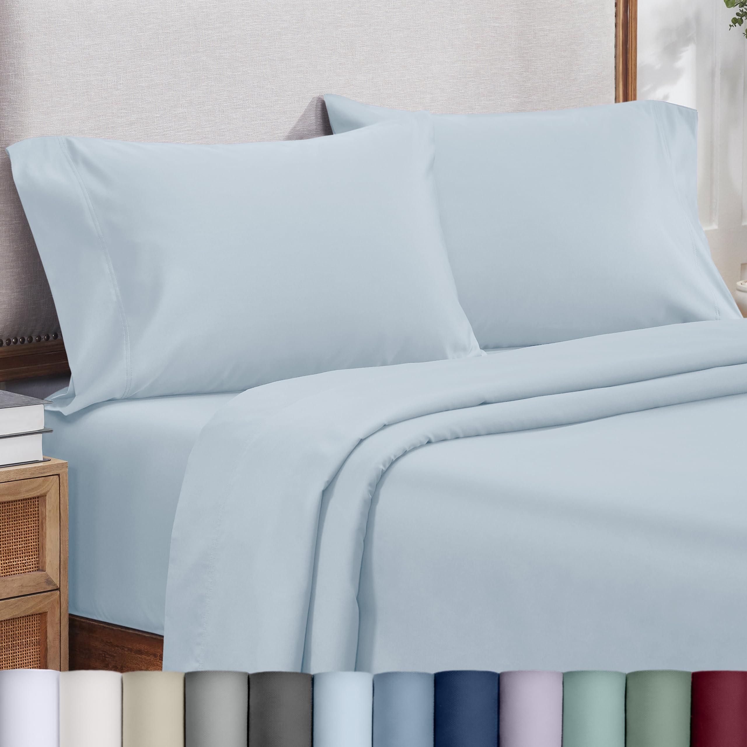 Heirloom Soft, Smooth & Thick Certified 800 Thread Count 100% Cotton Sateen, 2 King Size Pillow Cases, Fits King Pillows (Bright White)