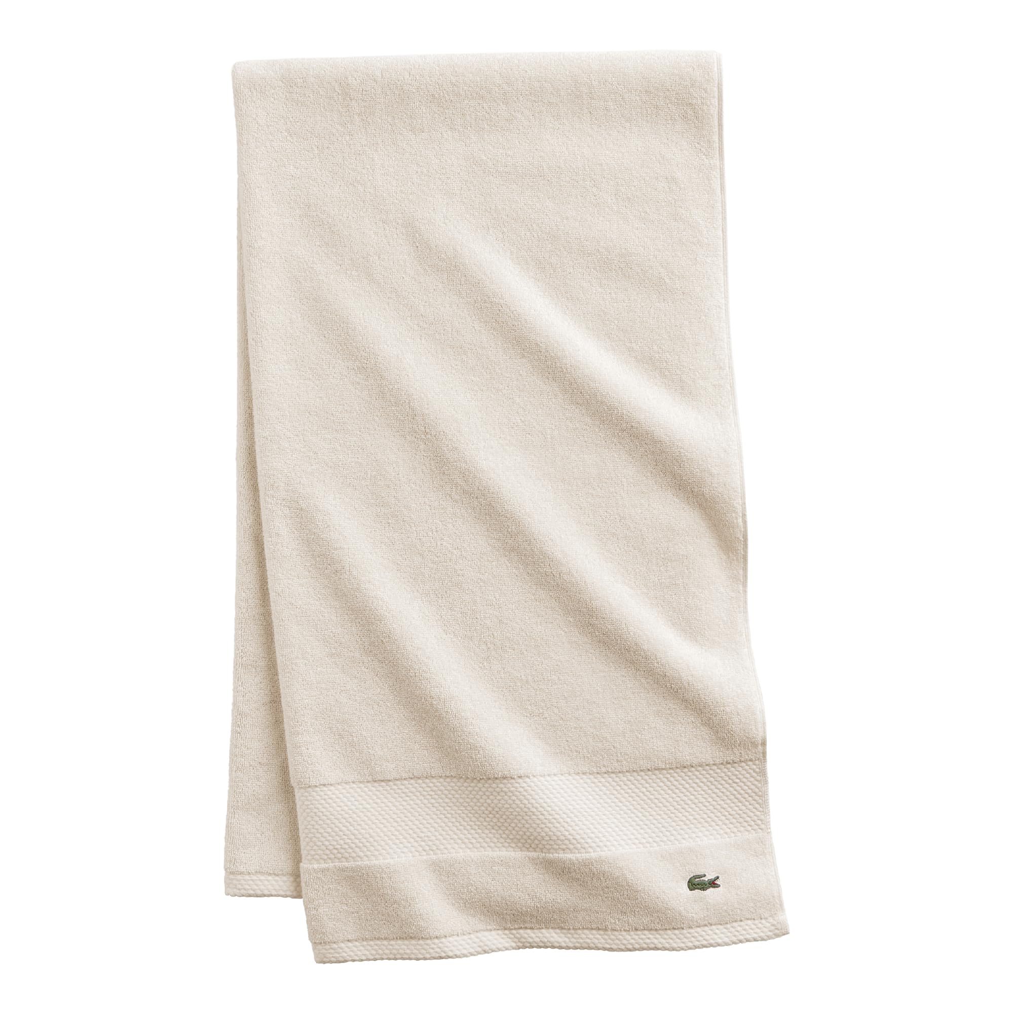 Lacoste Heritage 100% Supima Cotton Bath Towel, Aloe, 30" x 54" – Highly Absorbent & Quick Drying, Premium Super Soft Bath Towel, Bathroom Essential, Gift for All Occasions, Machine Washable