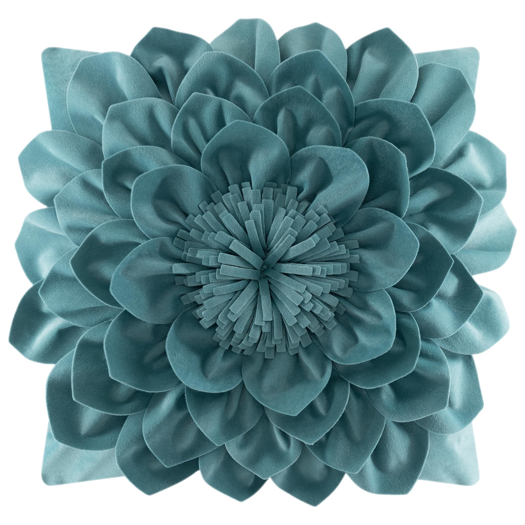 OiseauVoler Decorative 3D Flower Throw Pillow Covers Soft Velvet Handmade Pillowcases Cushion Covers for Couch Bed Living Room Home Decor 18x18 Inch Yellow