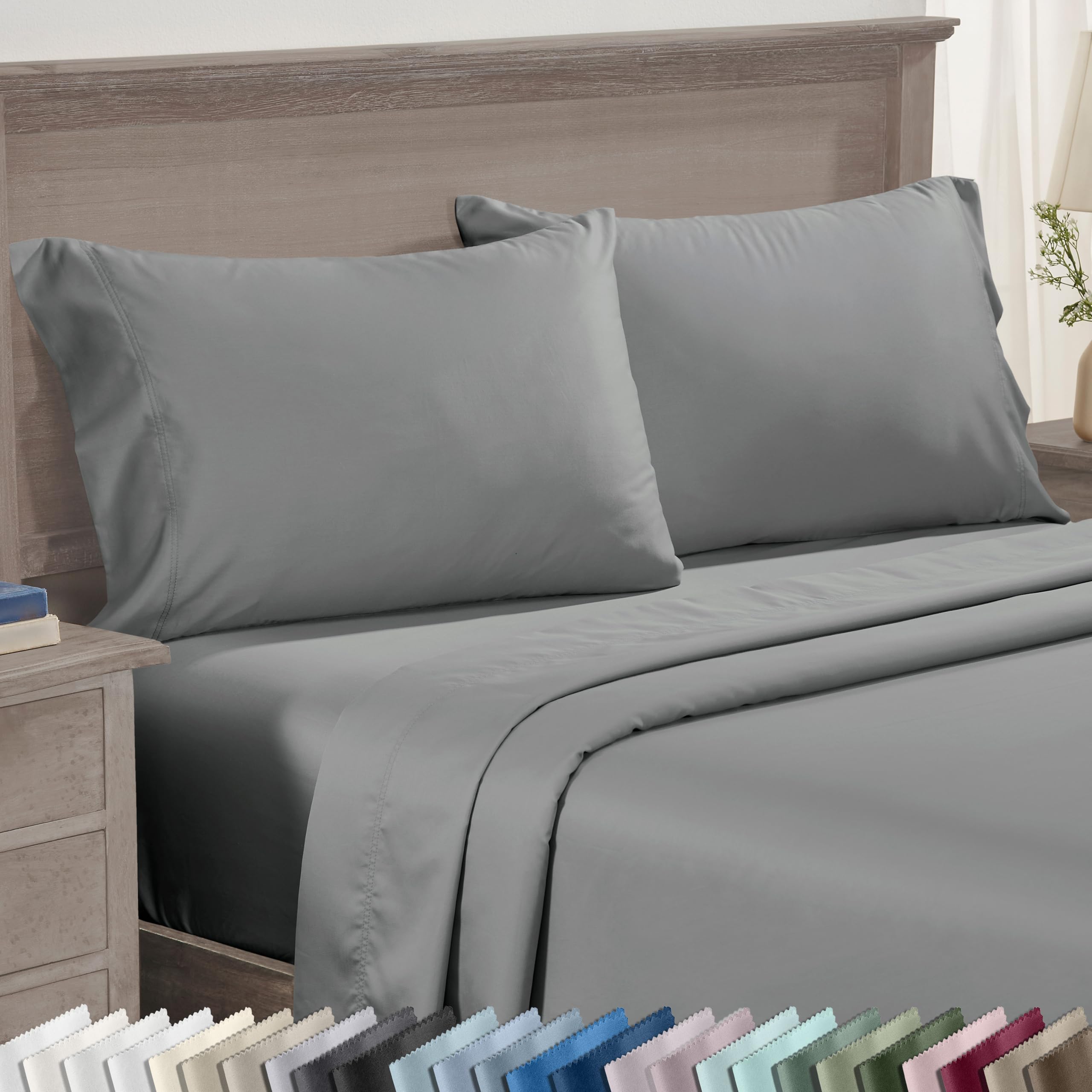 Set of 2 King Size White 600 Thread Count 100% Cotton Pillowcases