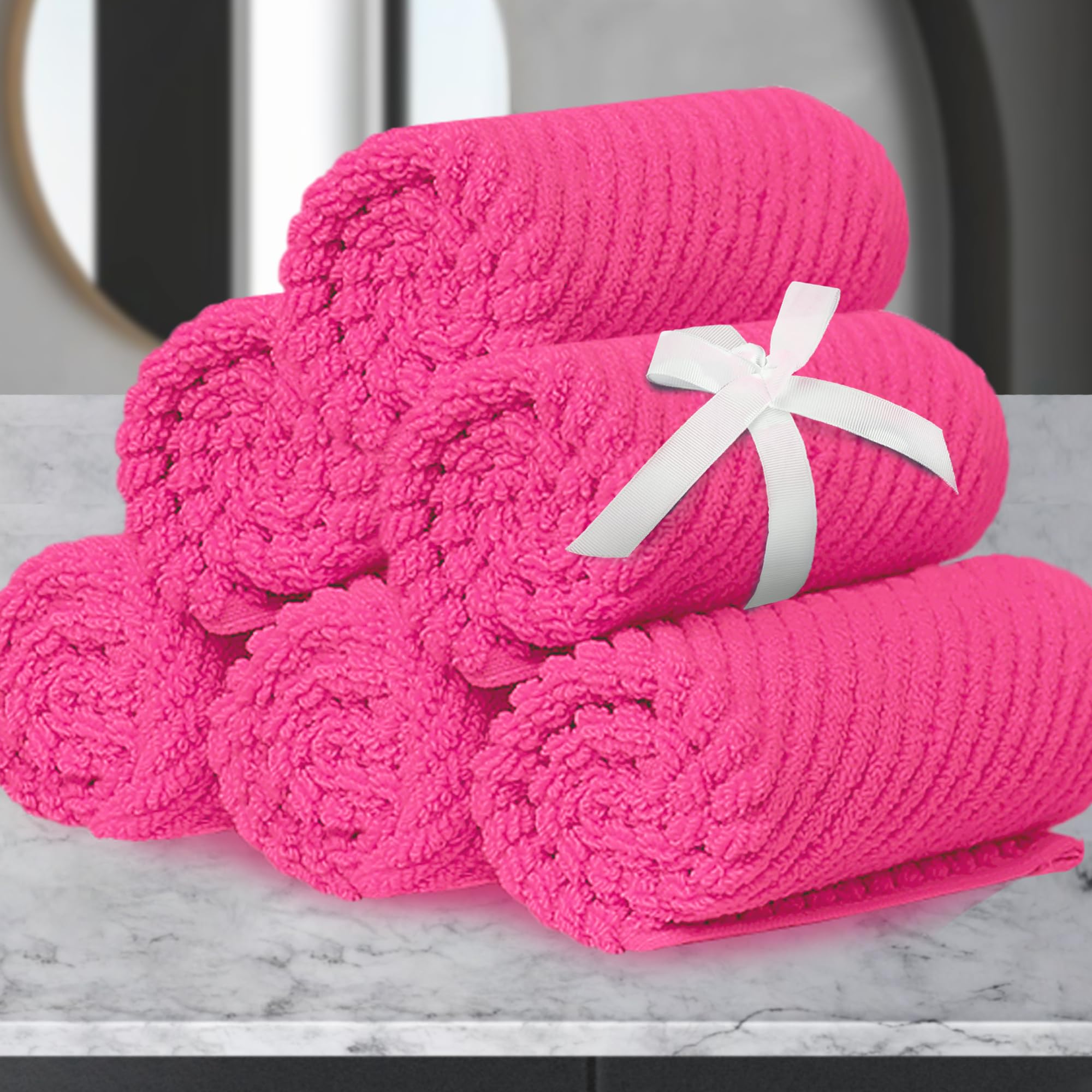 VOOVA & MOVAS Bath Towel Sets - 100% Cotton | Quick Dry | Light Weight | Thick | Soft, Beige Towels Set of 6, 2 Large Bath 30" x 56", 2 Hand 18" x 28", 2 Washcloths 13" x 13", Tan Towel Gift Set