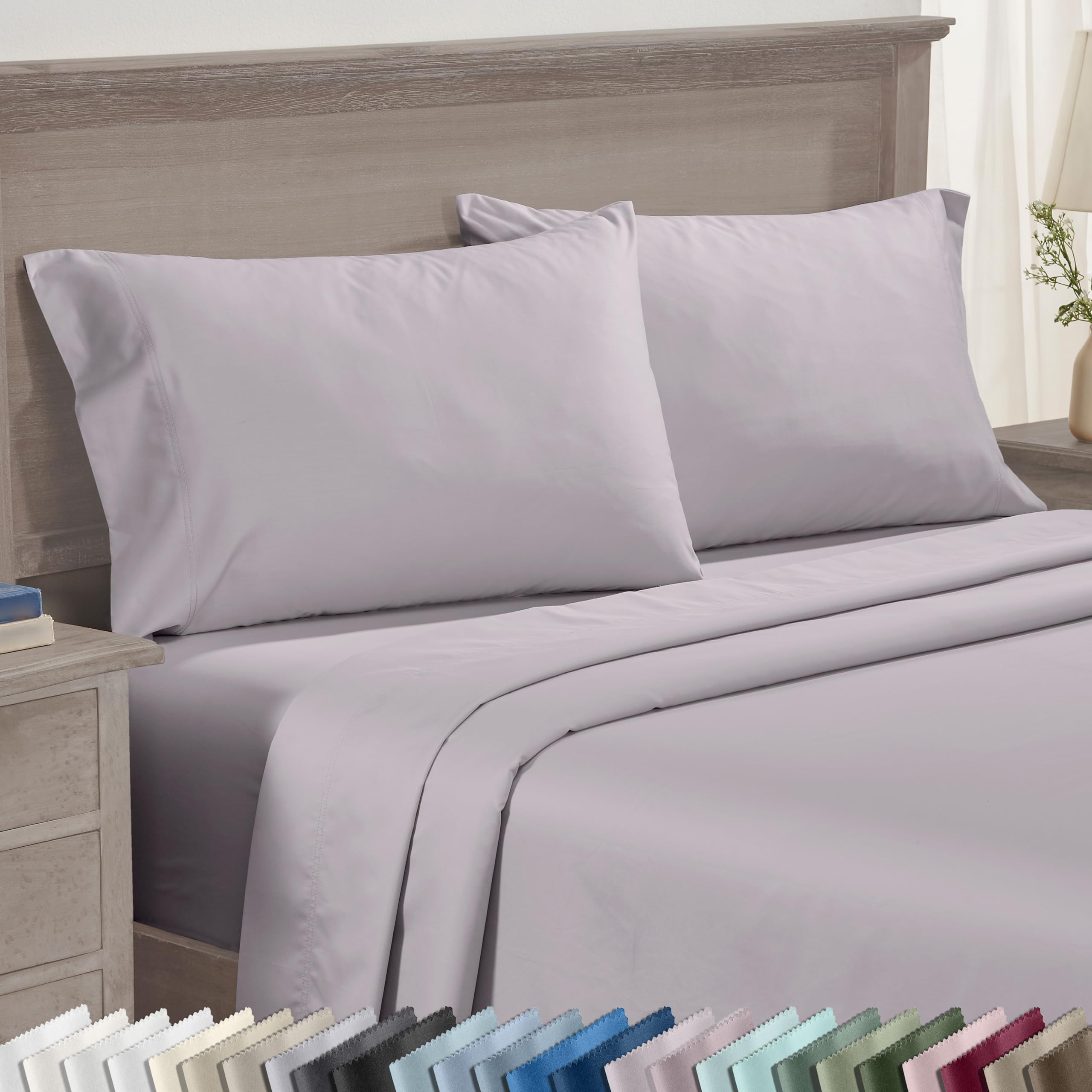 Set of 2 King Size White 600 Thread Count 100% Cotton Pillowcases