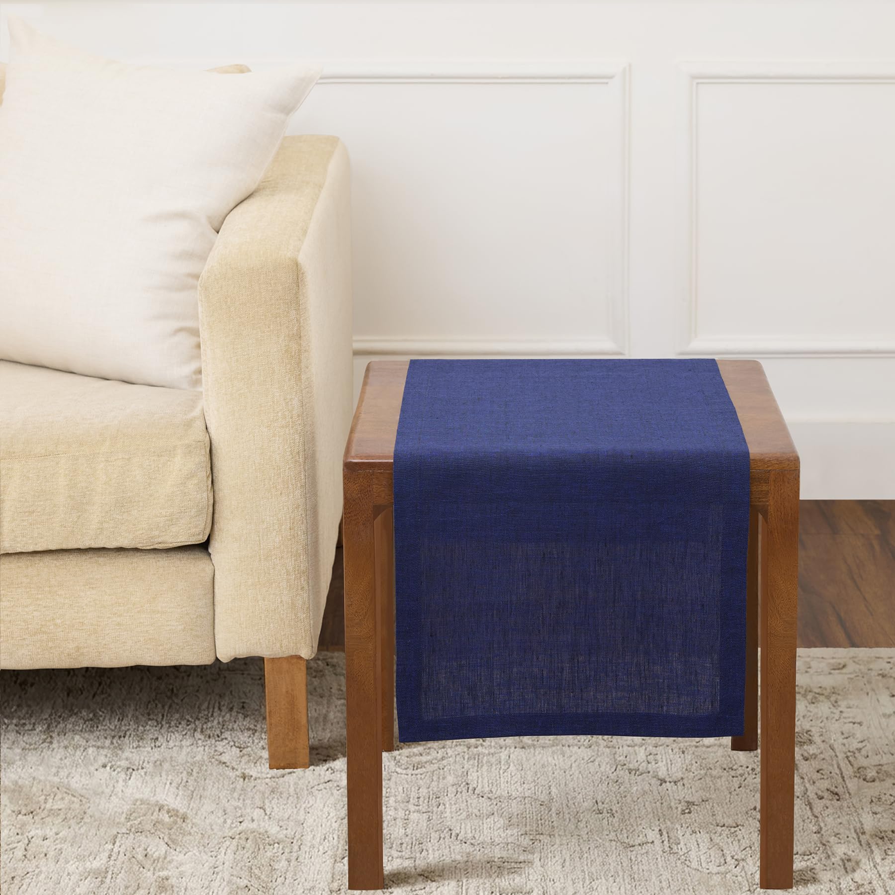 Solino Home Linen Table Runner 72 Inches Long - Athena, 100% Pure Linen Light Natural Table Runner 14 x 72 Inch for Dining, Spring, Summer