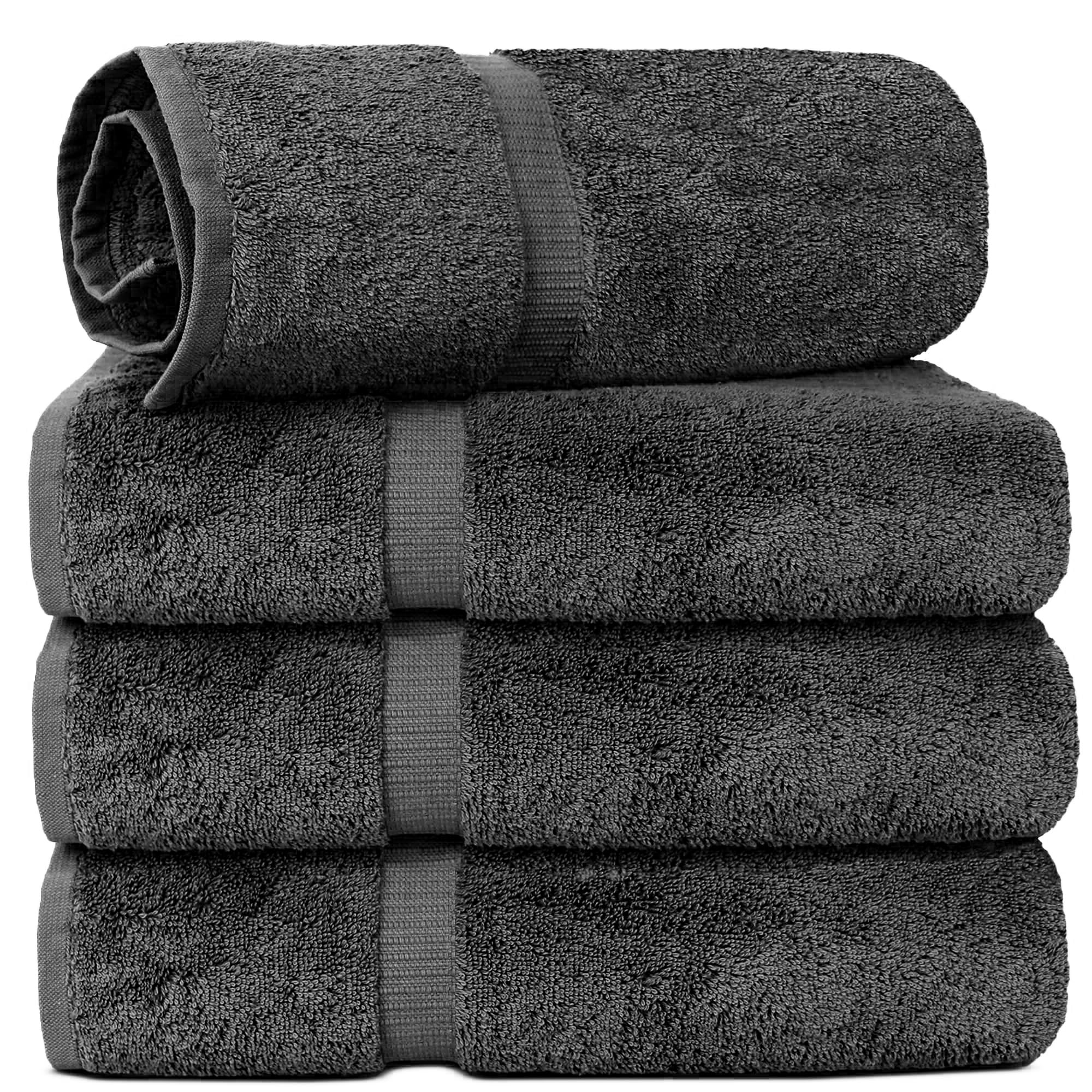 Chakir Turkish Linens 4 Piece Extra Large Bath Towels, 100% Cotton Luxury Turkish Towels for Bathroom, Soft Absorbent Bath Towels, 30 x 60 Inches, Wedgewood