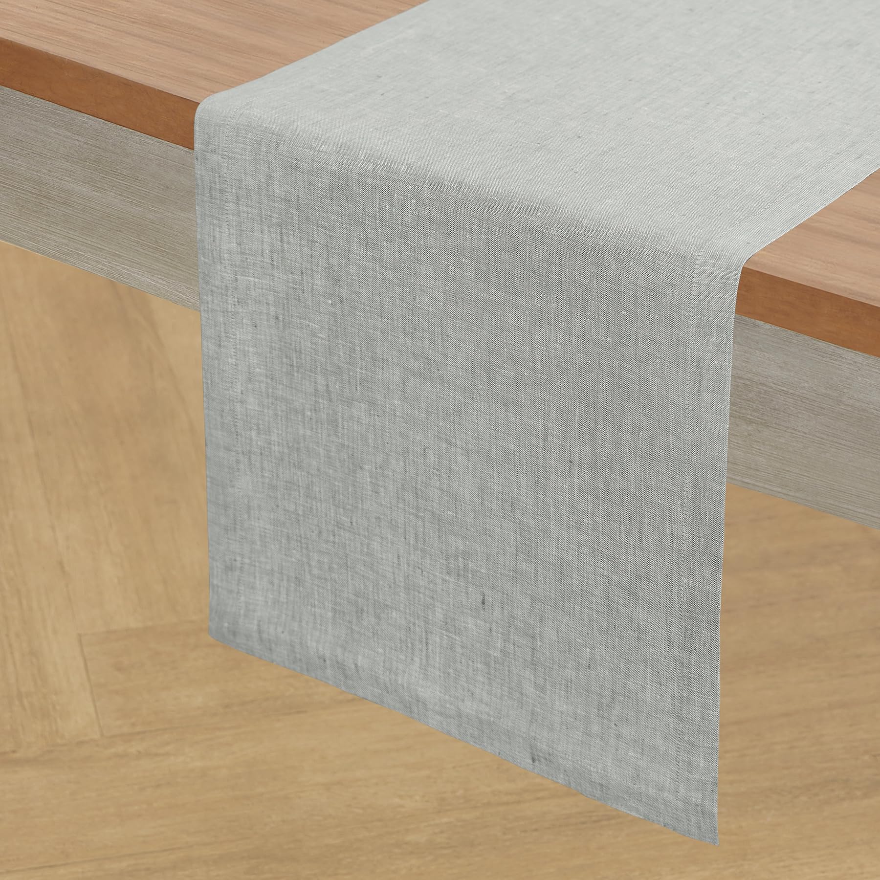 Solino Home Linen Table Runner 72 Inches Long - Athena, 100% Pure Linen Light Natural Table Runner 14 x 72 Inch for Dining, Spring, Summer
