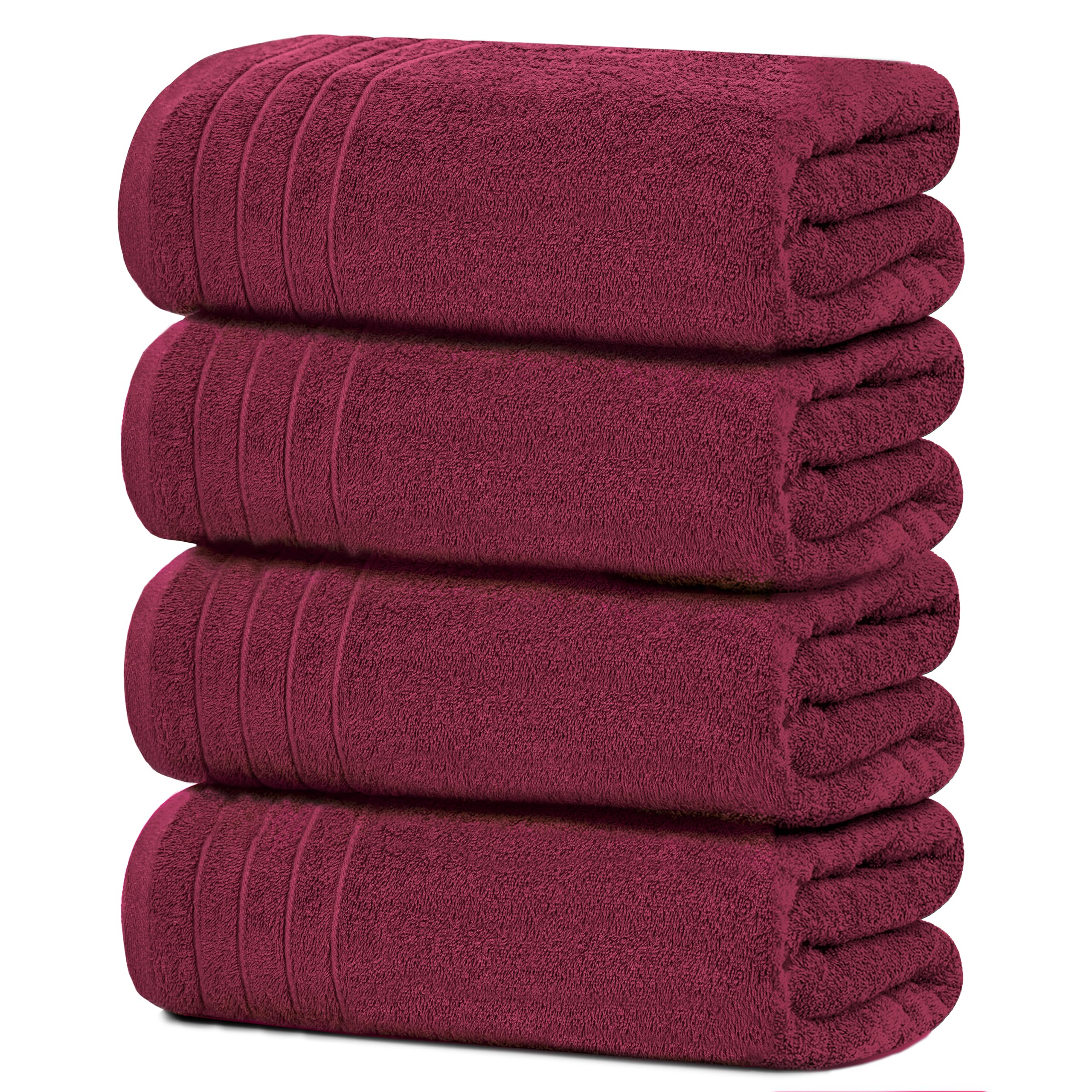 Tens Towels Pack of 4 Extra Large Bath Towels 30 x 60 Inches, 100% Cotton, Larger & Lighter Weight, Quicker to Dry, Super Soft and Absorbent, Perfect for Bathroom, Beige