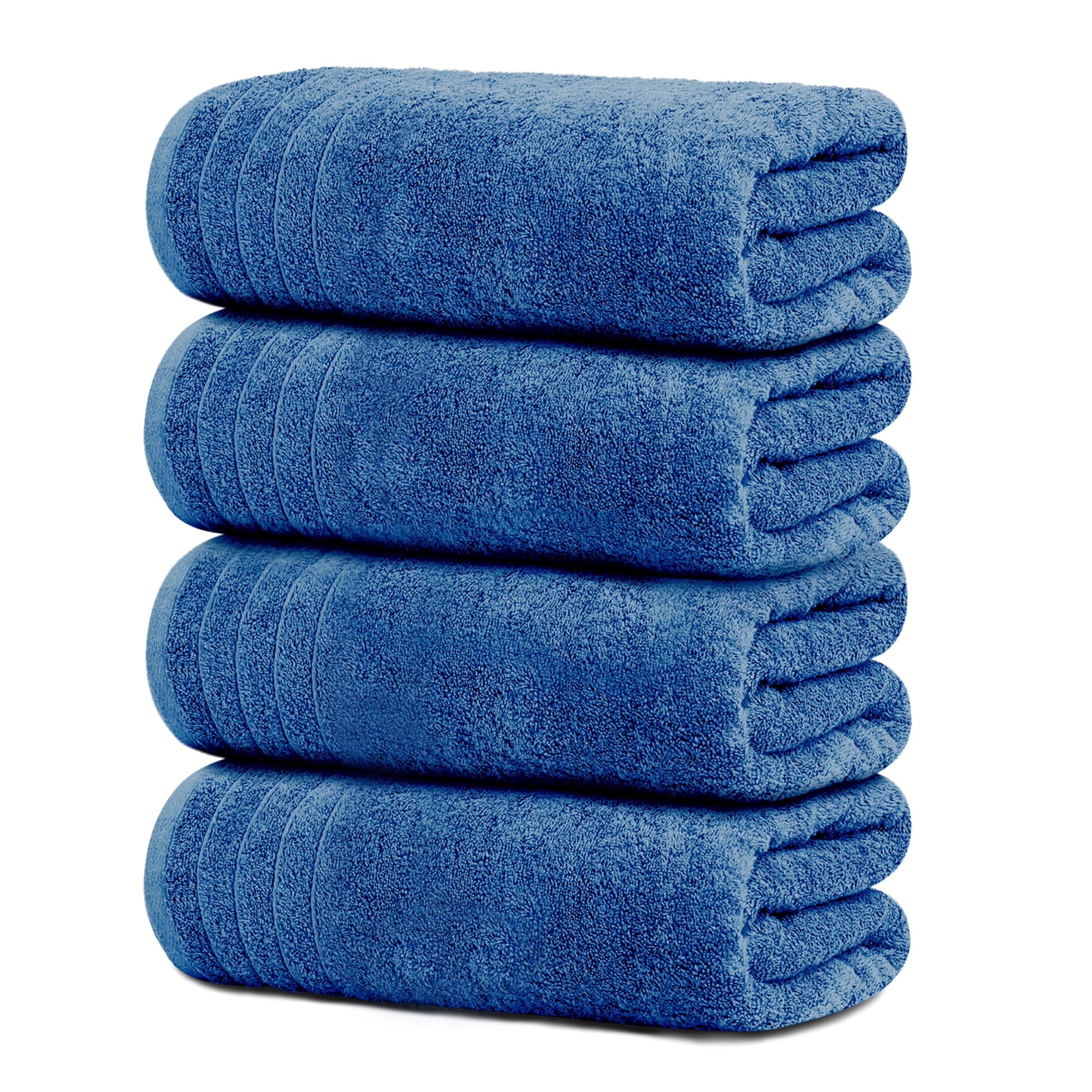 Tens Towels Pack of 4 Extra Large Bath Towels 30 x 60 Inches, 100% Cotton, Larger & Lighter Weight, Quicker to Dry, Super Soft and Absorbent, Perfect for Bathroom, Beige