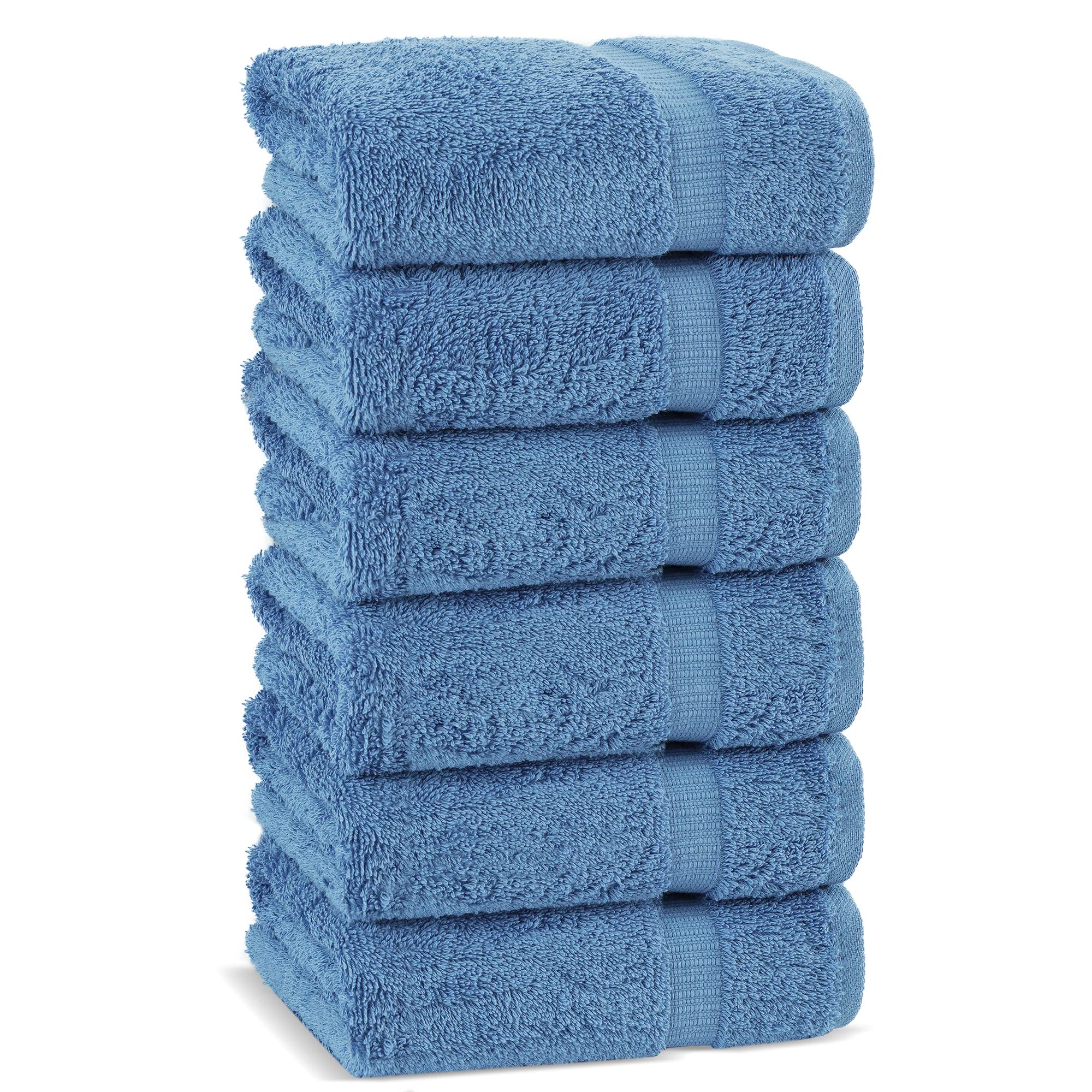 Chakir Turkish Linens 4 Piece Extra Large Bath Towels, 100% Cotton Luxury Turkish Towels for Bathroom, Soft Absorbent Bath Towels, 30 x 60 Inches, Wedgewood