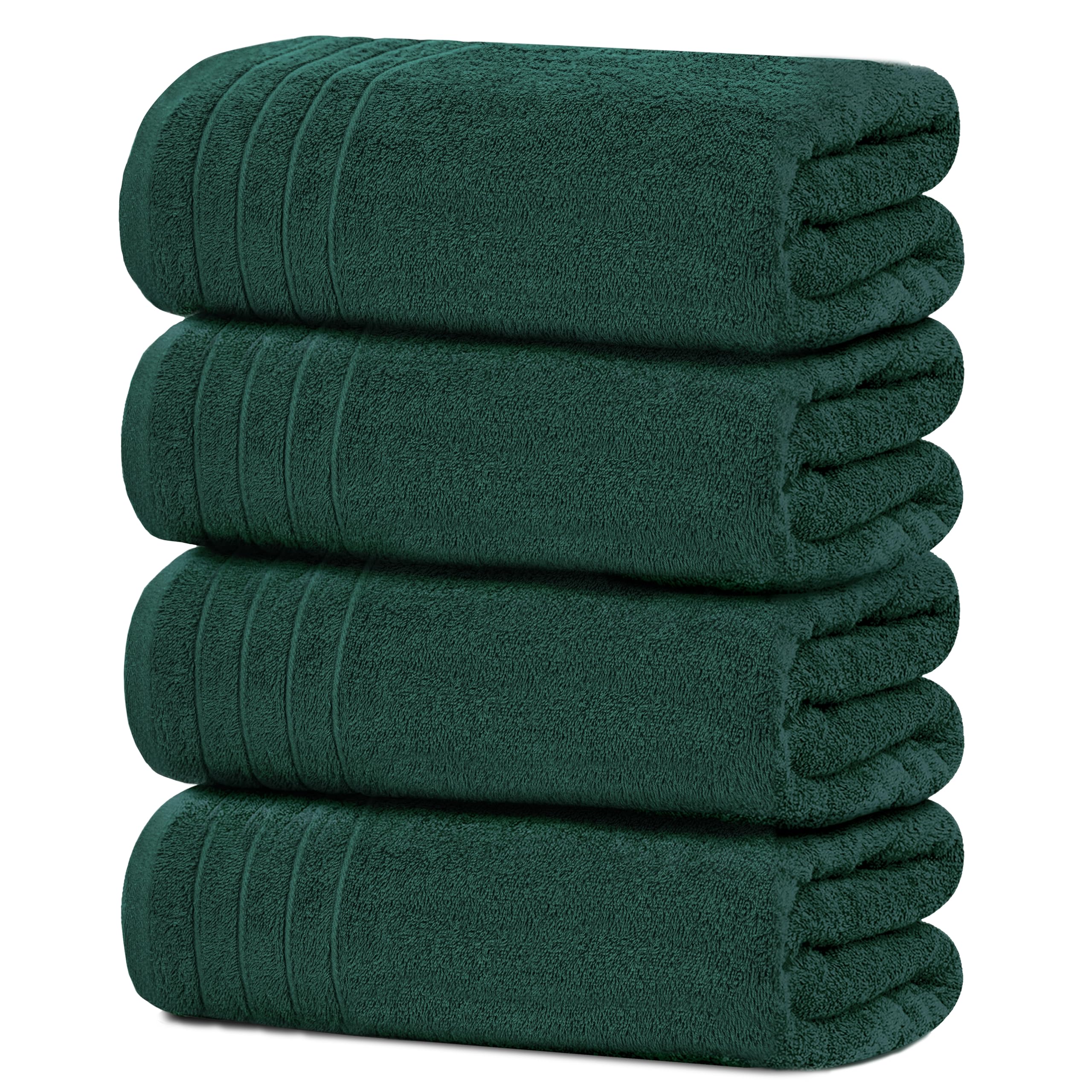 Tens Towels Pack of 4 Extra Large Bath Towels 30 x 60 Inches, 100% Cotton, Larger & Lighter Weight, Quicker to Dry, Super Soft and Absorbent, Perfect for Bathroom, Beige
