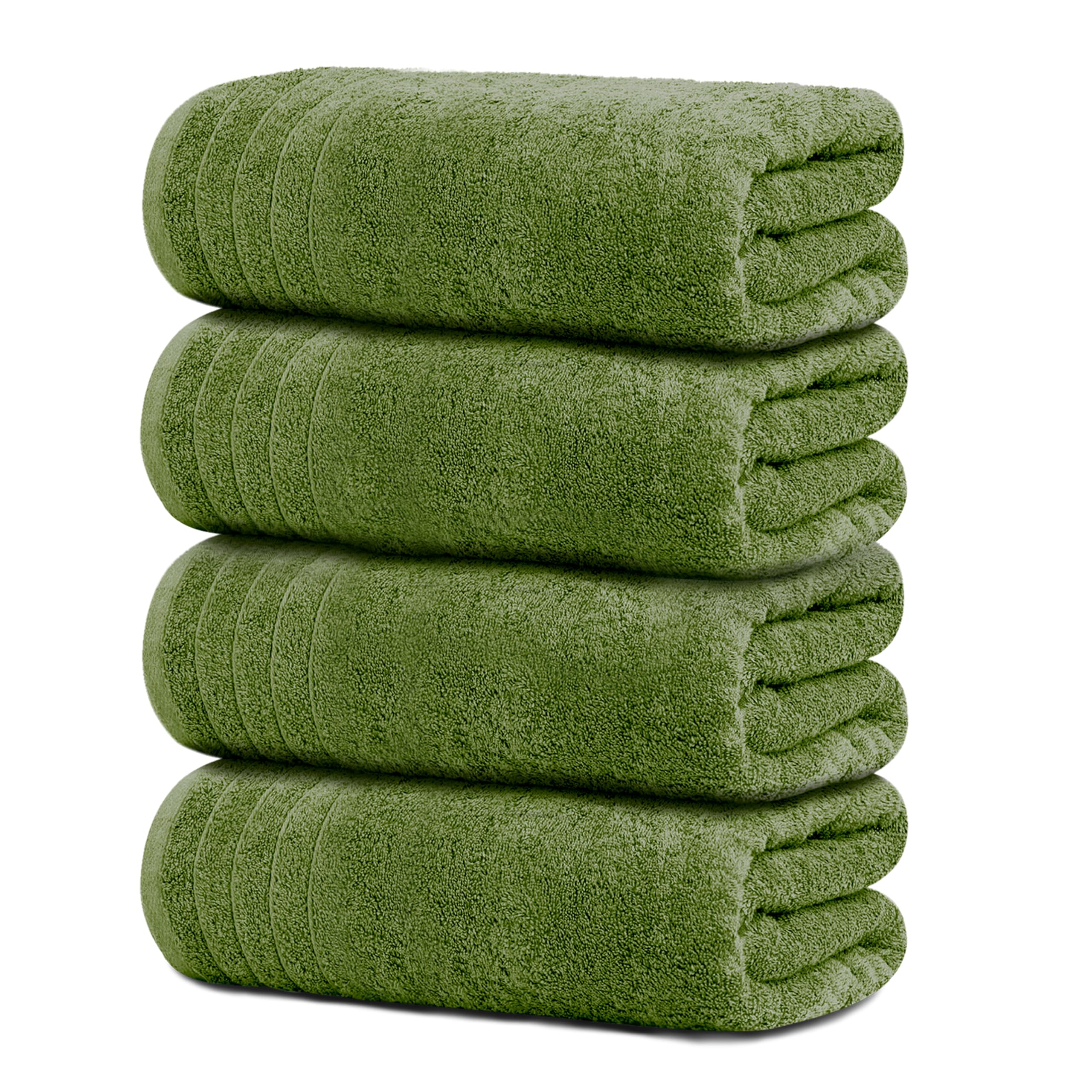 Tens Towels Pack of 4 Extra Large Bath Towels 30 x 60 Inches, 100% Cotton, Larger & Lighter Weight, Quicker to Dry, Super Soft and Absorbent, Perfect for Bathroom, Beige