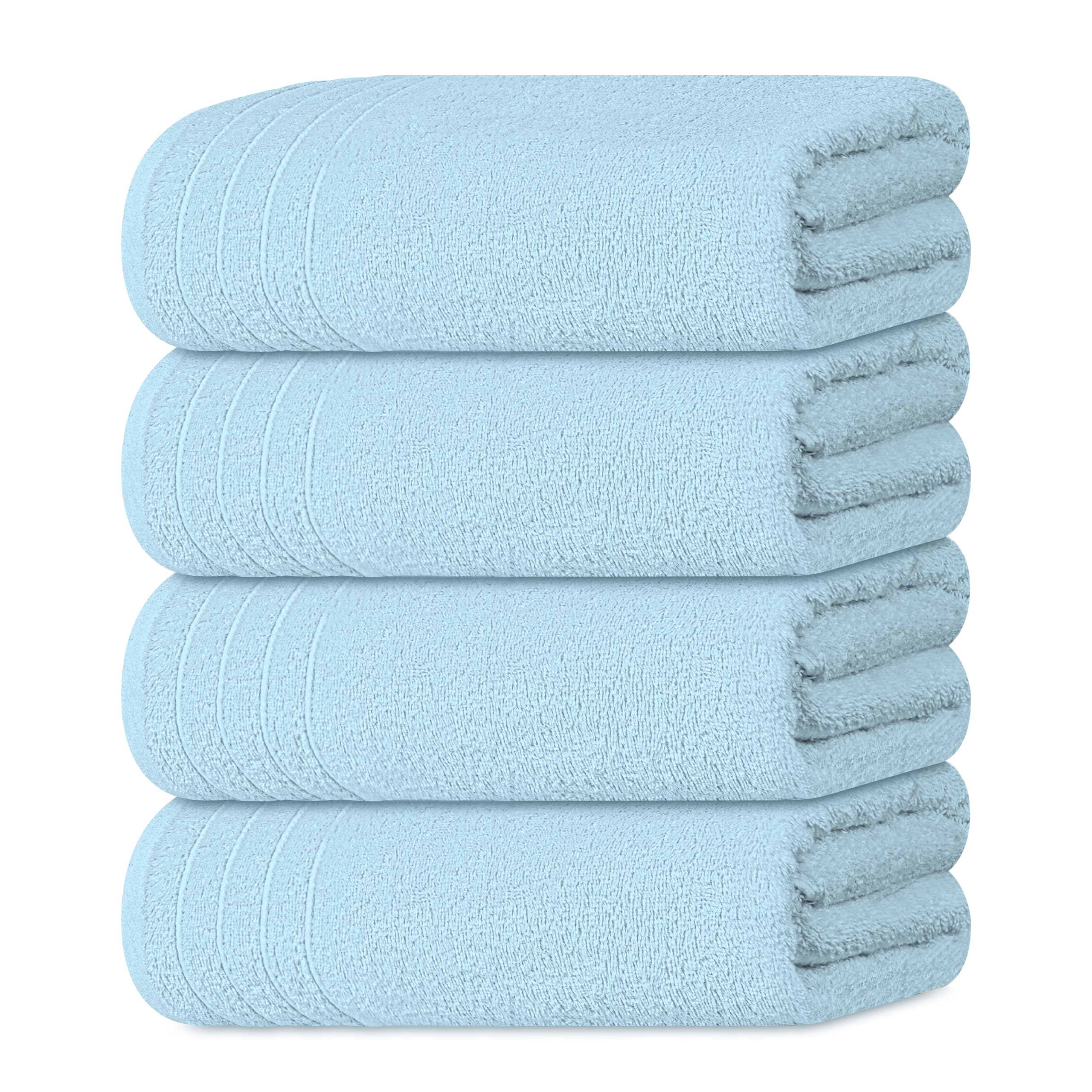 Tens Towels Pack of 4 Extra Large Bath Towels 30 x 60 Inches, 100% Cotton, Larger & Lighter Weight, Quicker to Dry, Super Soft and Absorbent, Perfect for Bathroom, Beige
