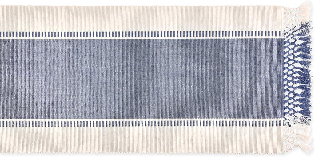 Stripe Woven Table Runner, 13x72-inch, French Blue