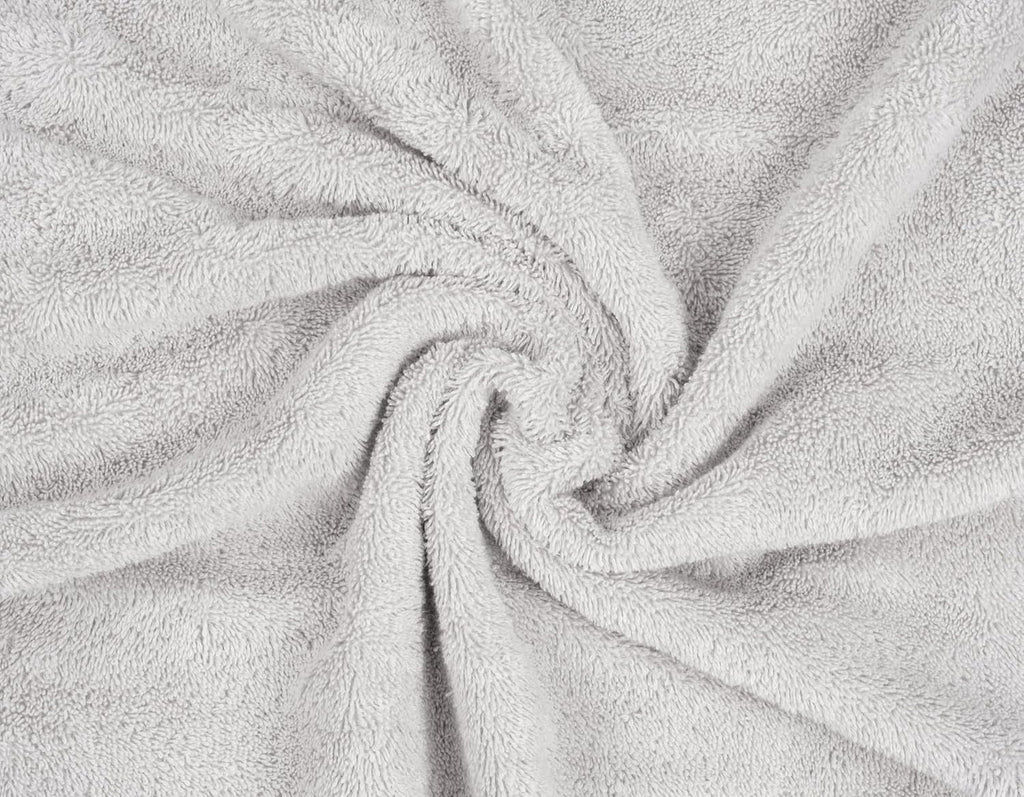 American Soft Linen Luxury 6 Piece Towel Set, 2 Bath Towels 2 Hand Towel 2 Washcloths, 600 GSM 100% Cotton Turkish Towels for Bathroom, Silver Grey Towel Sets